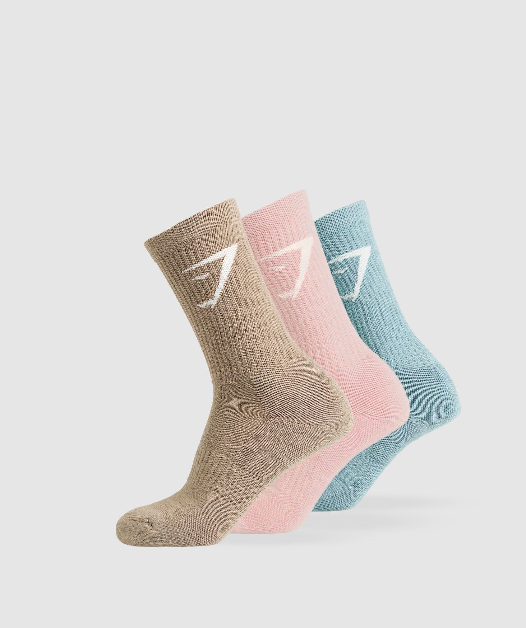 Crew Socks 3pk – Lifestyle Brown/Lift Pink/Rest Blue