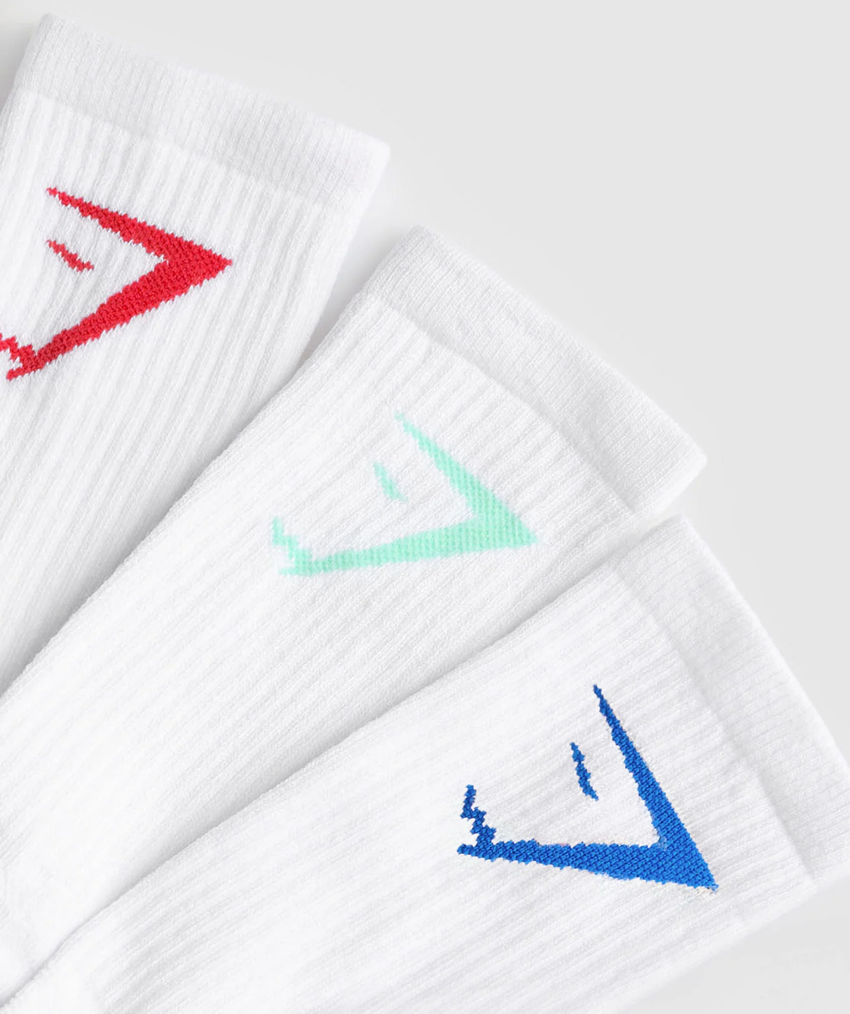 Crew Socks 3pk – Pop Turquoise/Coral Red/Barbell Blue
