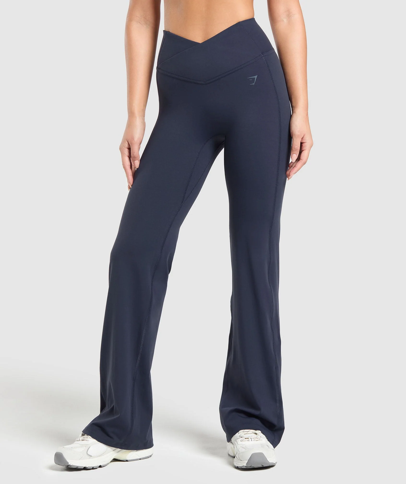 Crossover Flared Leggings – Heavy Blue