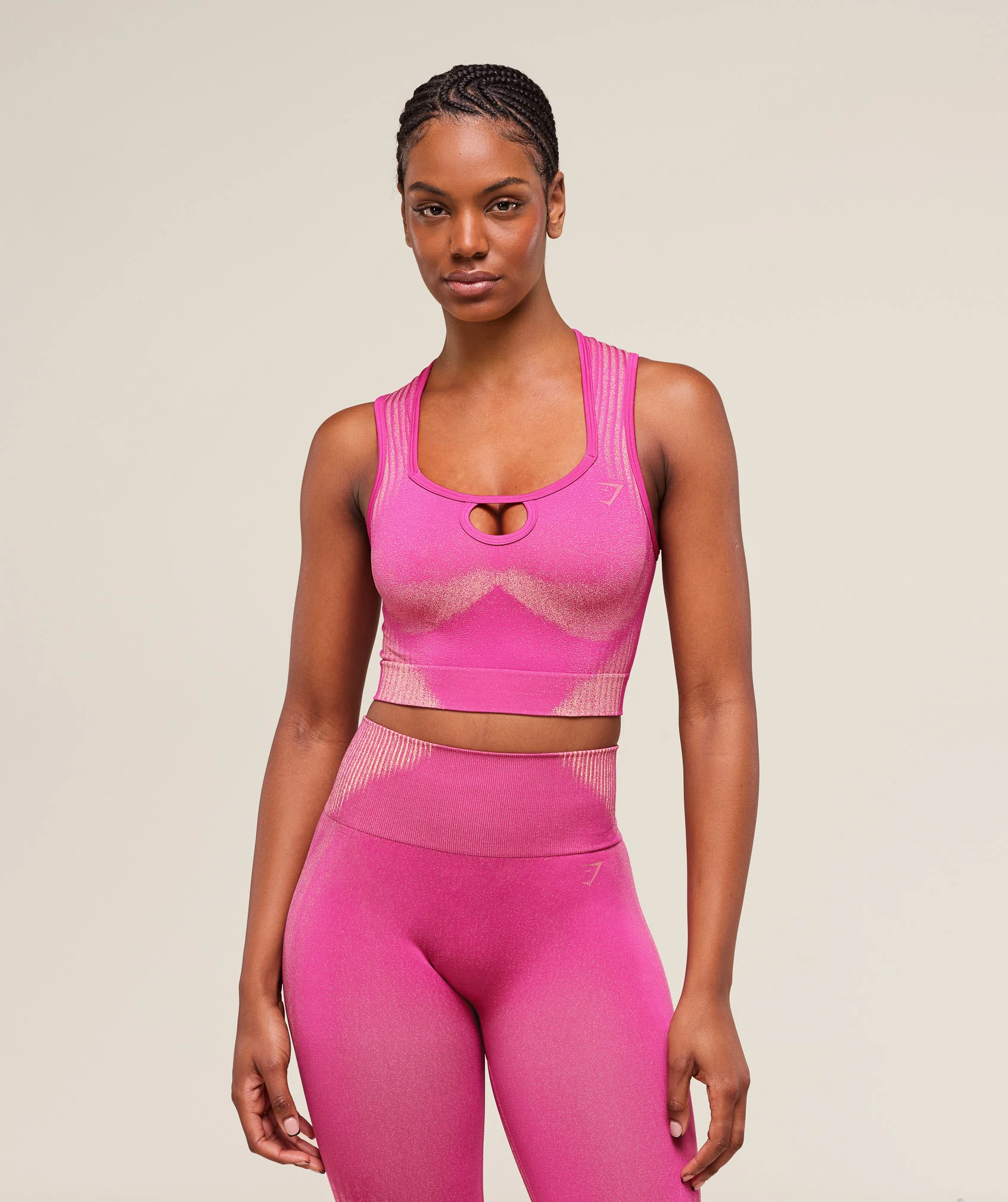 Diffuse Seamless Cropped Tank – Winning Pink/Refresh Yellow
