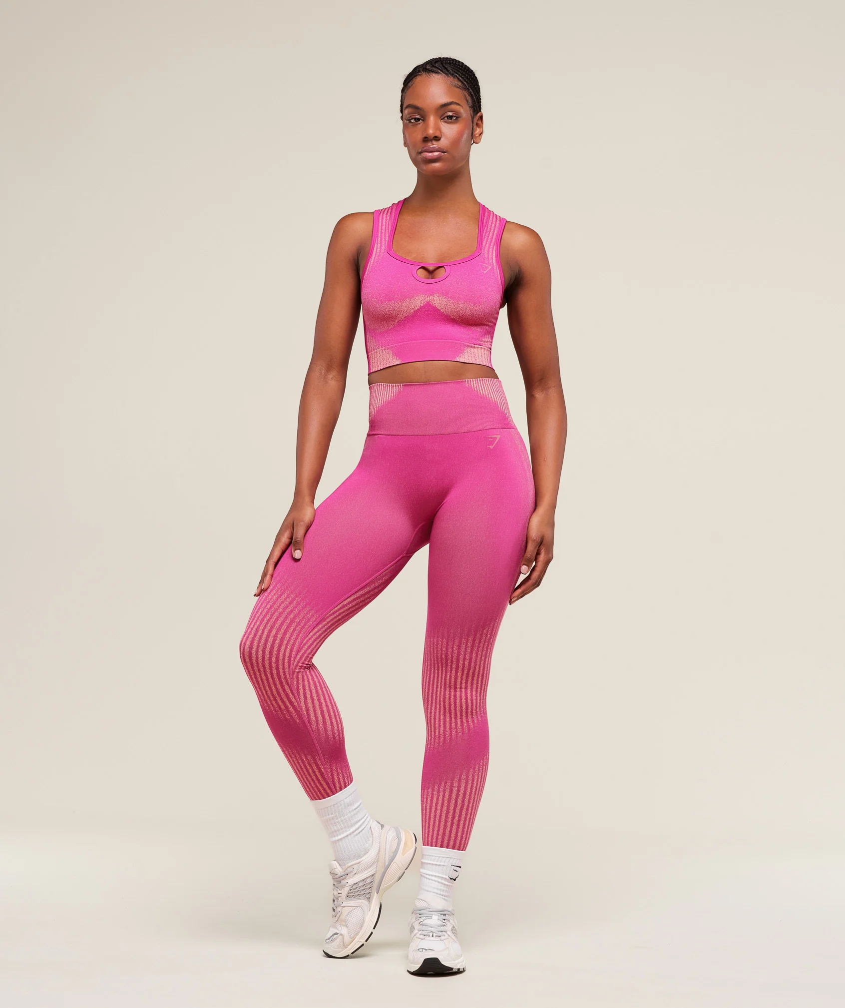 Diffuse Seamless Leggings – Winning Pink/Refresh Yellow - Imagen 2