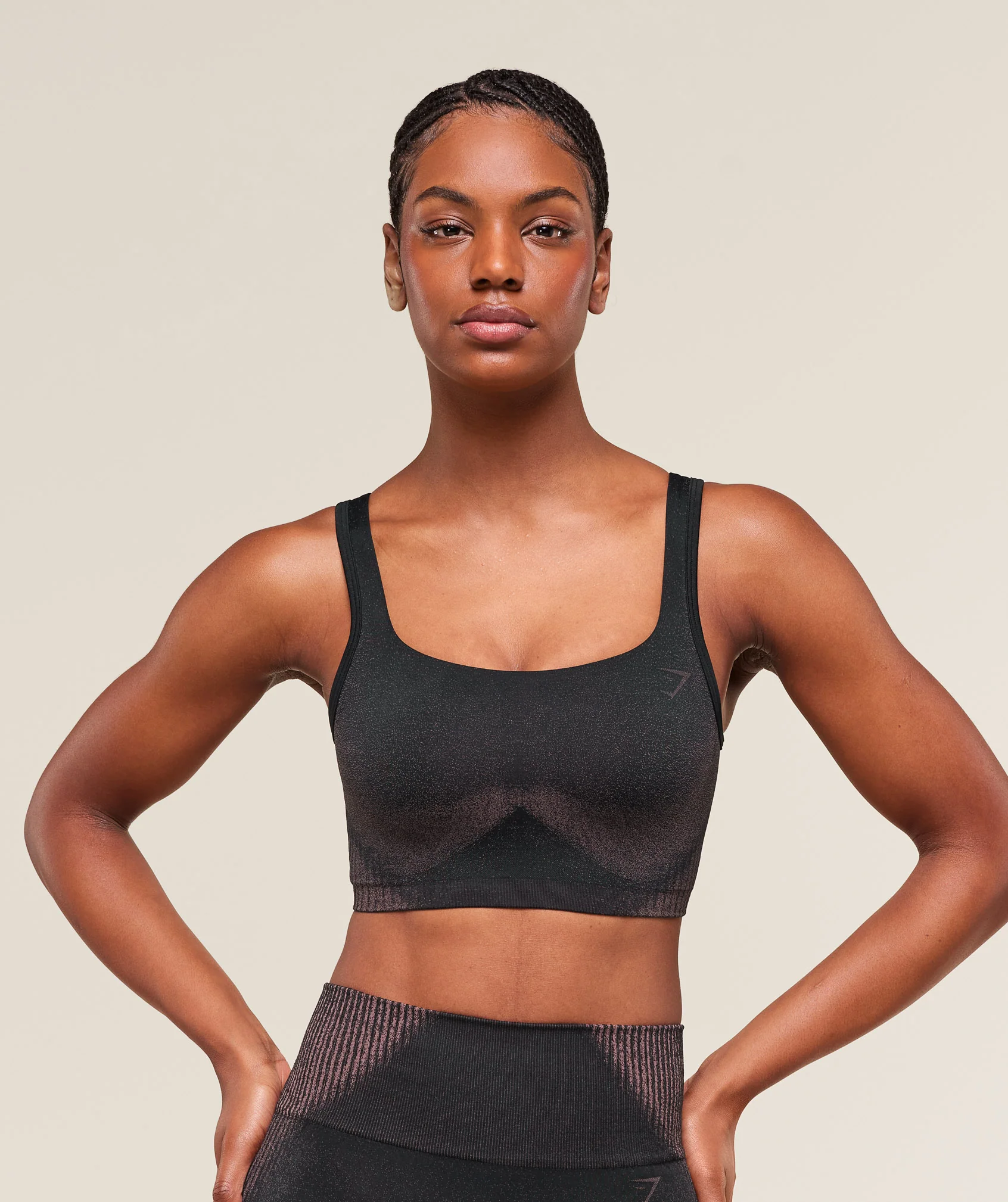 Diffuse Seamless Sports Bra – Black/Calm Pink