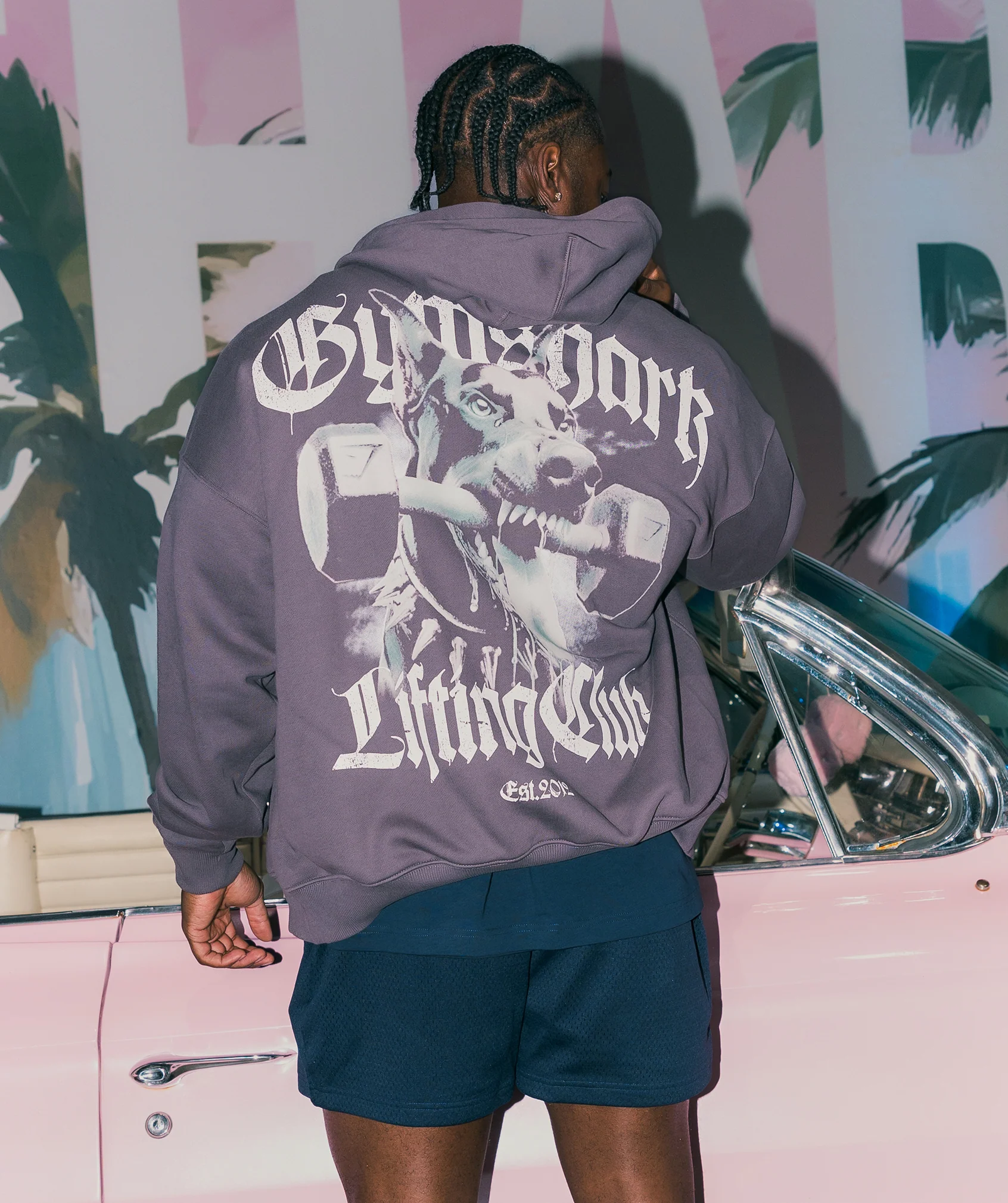 Doberman Graphic Hoodie – Brushed Purple - Imagen 2