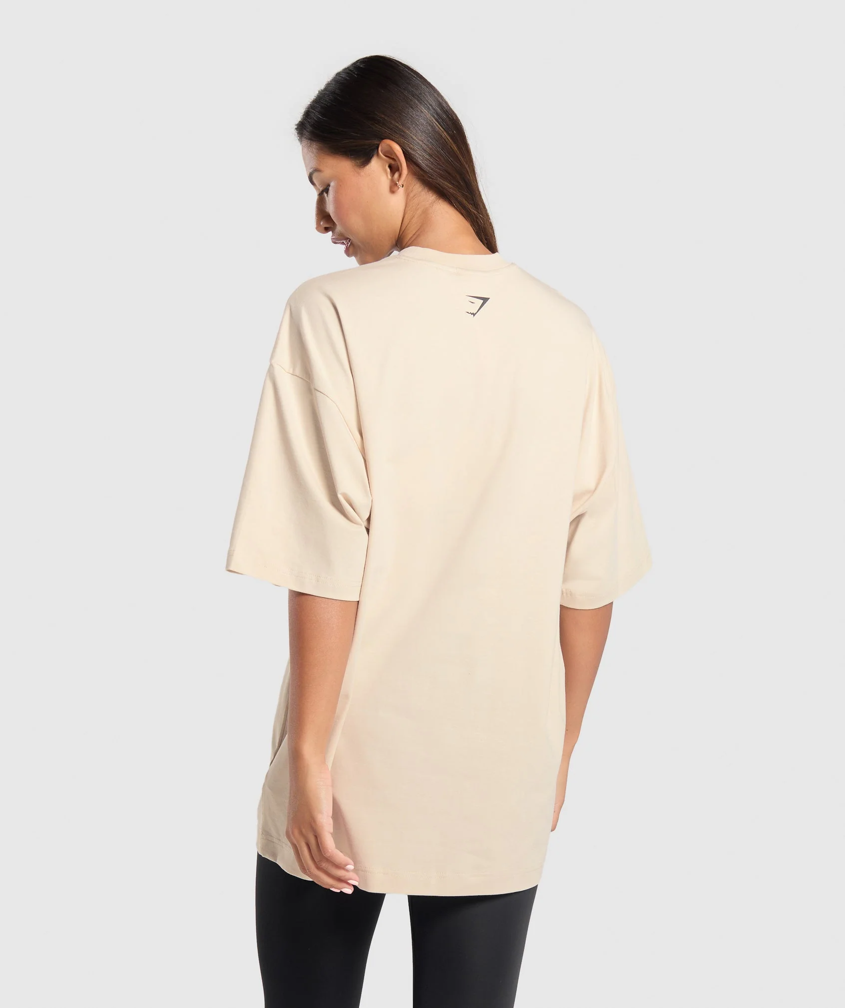 Elevate Chain Oversized T-Shirt – Cream Beige