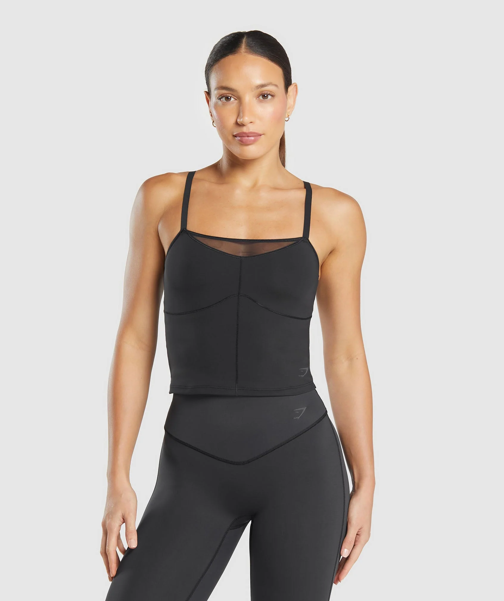 Elevate Mesh Tank With Shelf – Black
