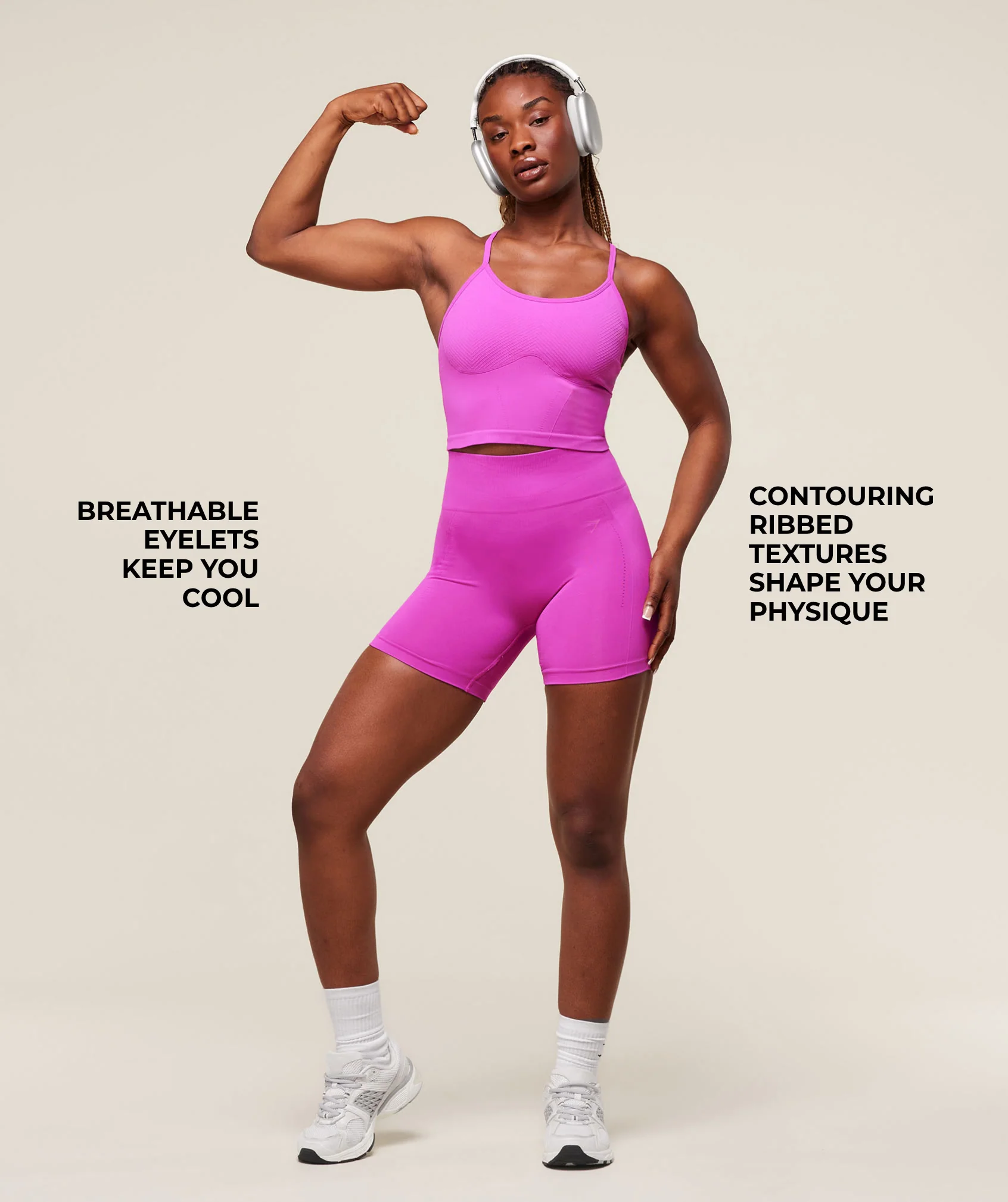 Energised Seamless Crop Top – Vibrant Pink - Imagen 2