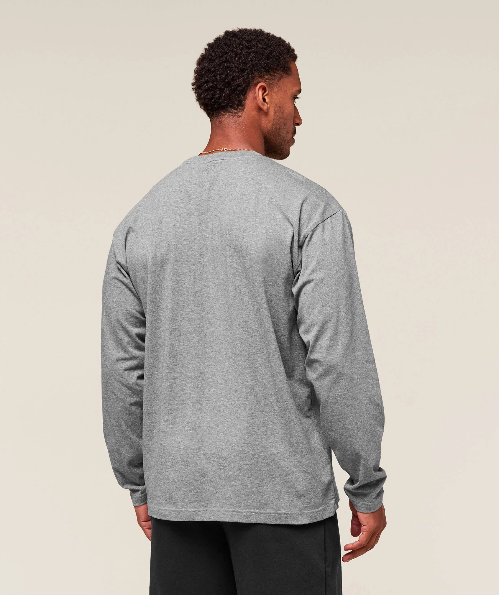 Essential Oversized Long Sleeve T-Shirt – Charcoal Core Marl