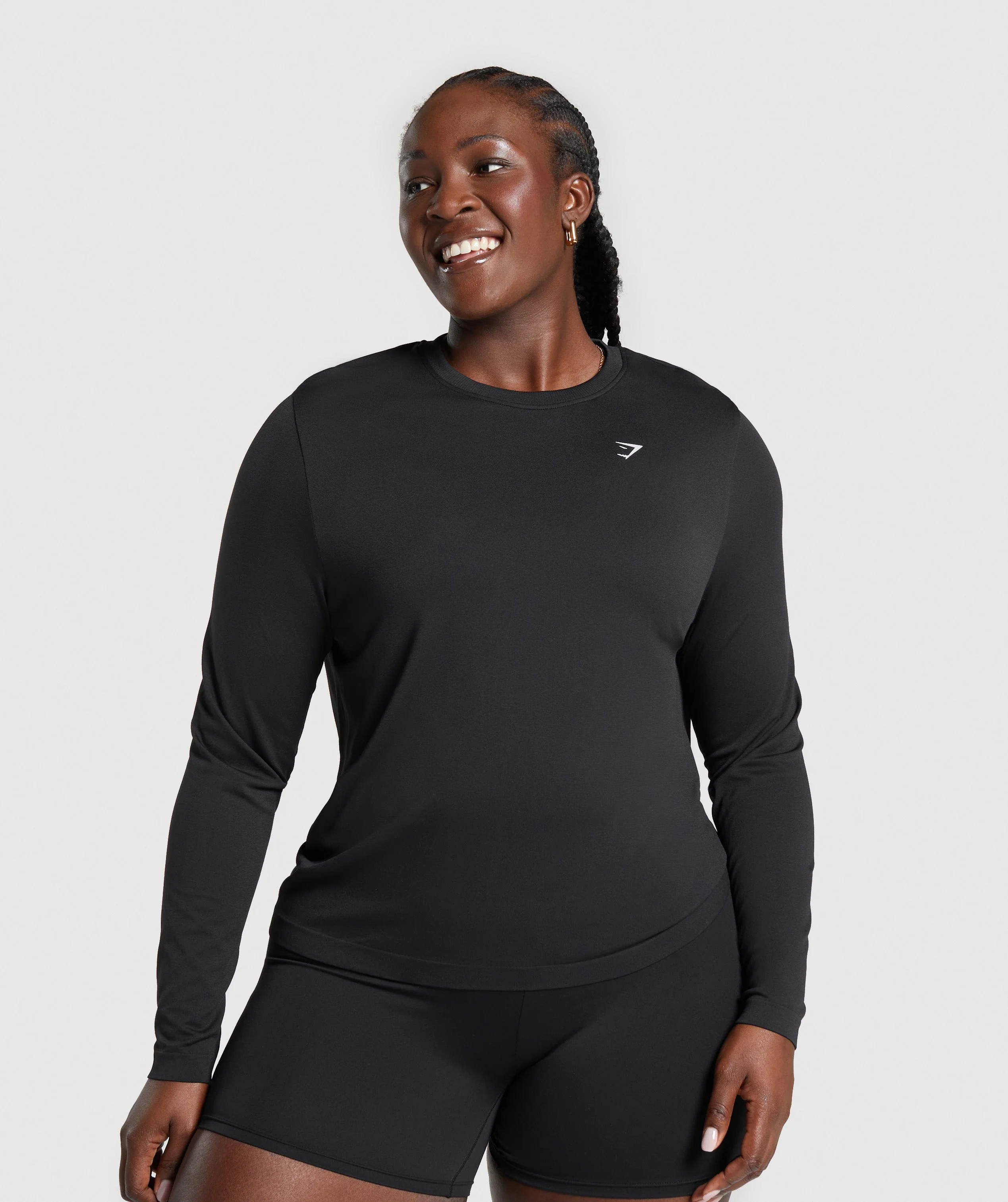 Everyday Seamless Long Sleeve Top – Black - Imagen 2