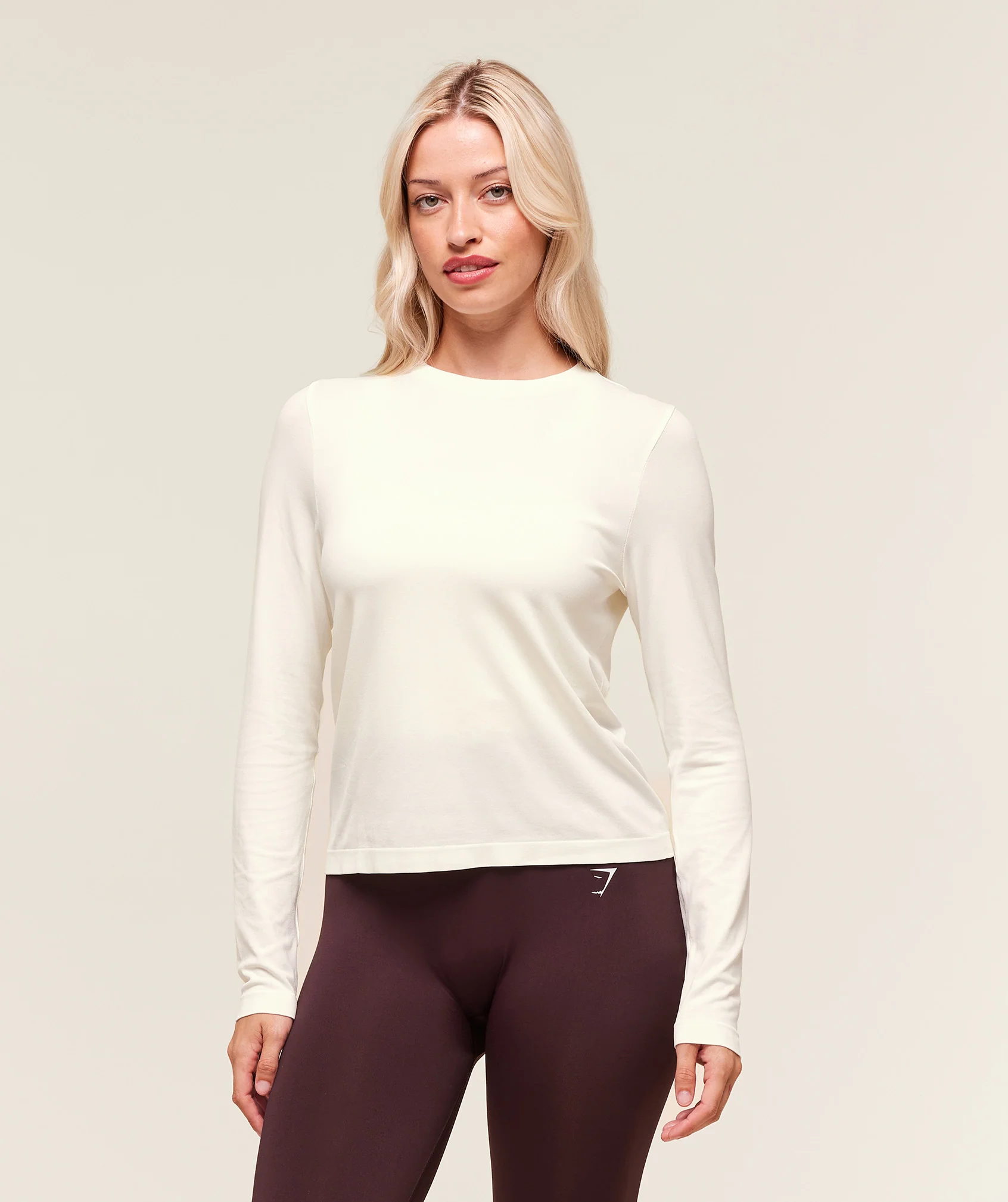 Everyday Seamless Long Sleeve Top – Soft White