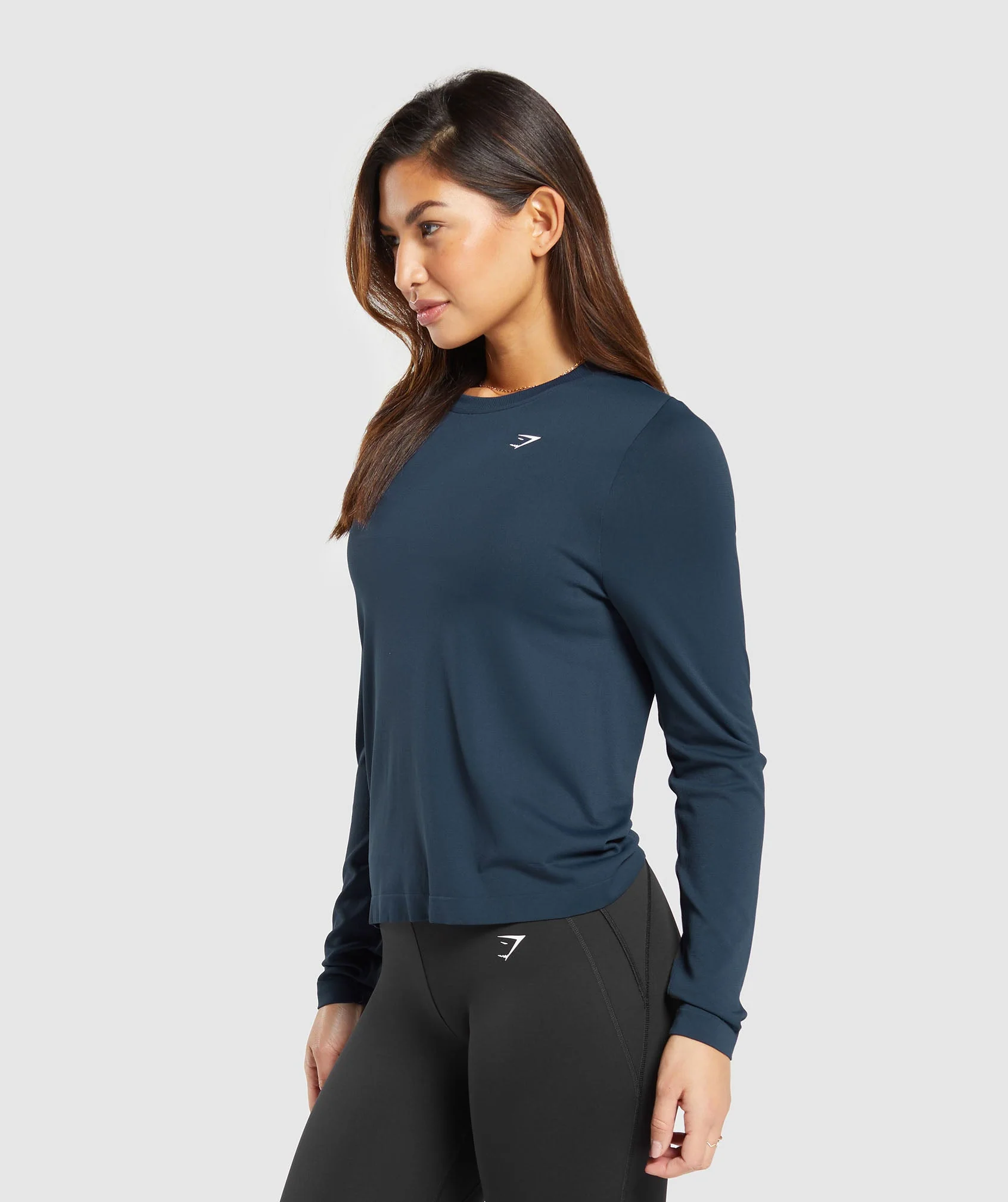 Everyday Seamless Long Sleeve Top – Navy - Imagen 2