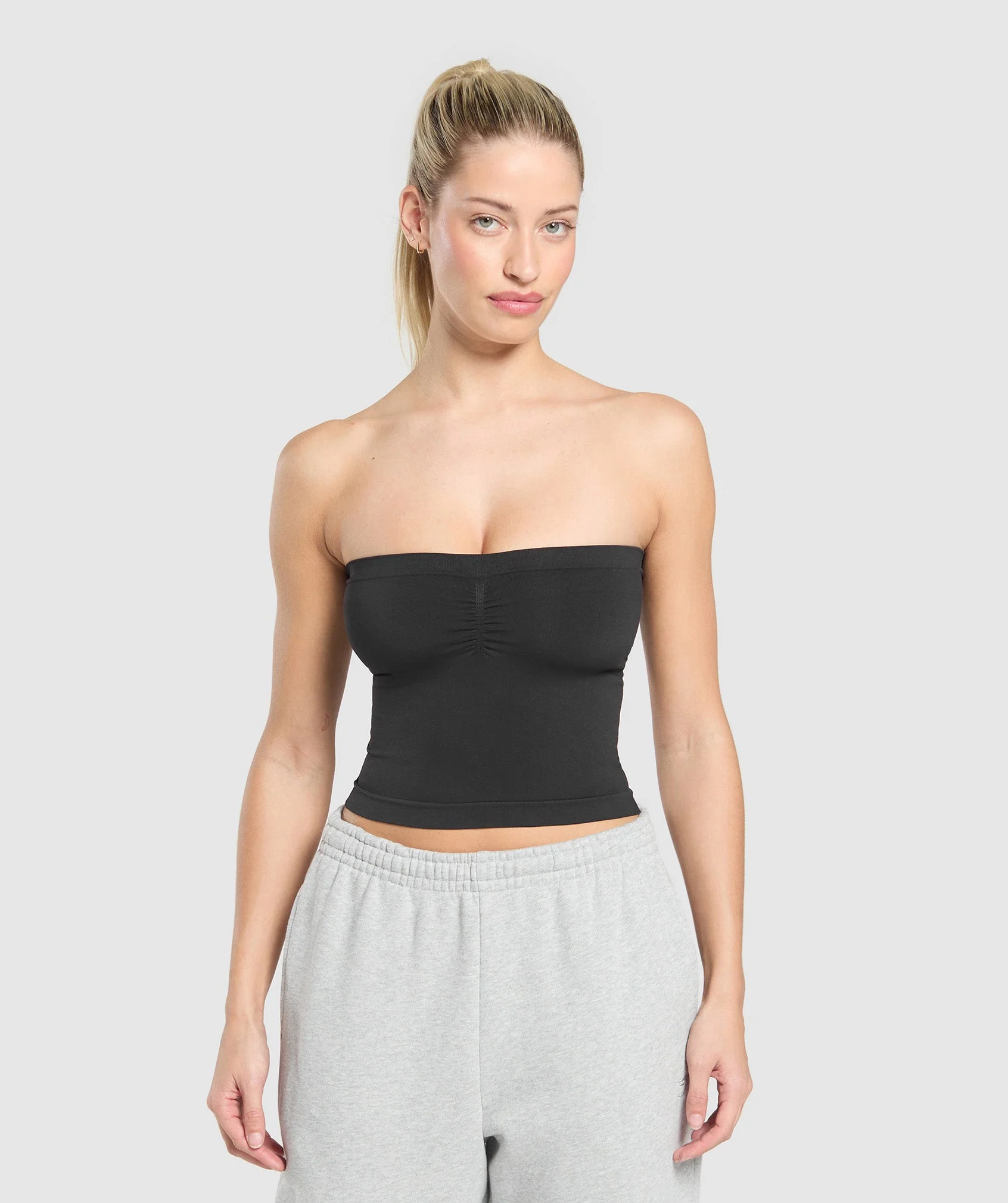 Everyday Seamless Midi Tube Top – Black