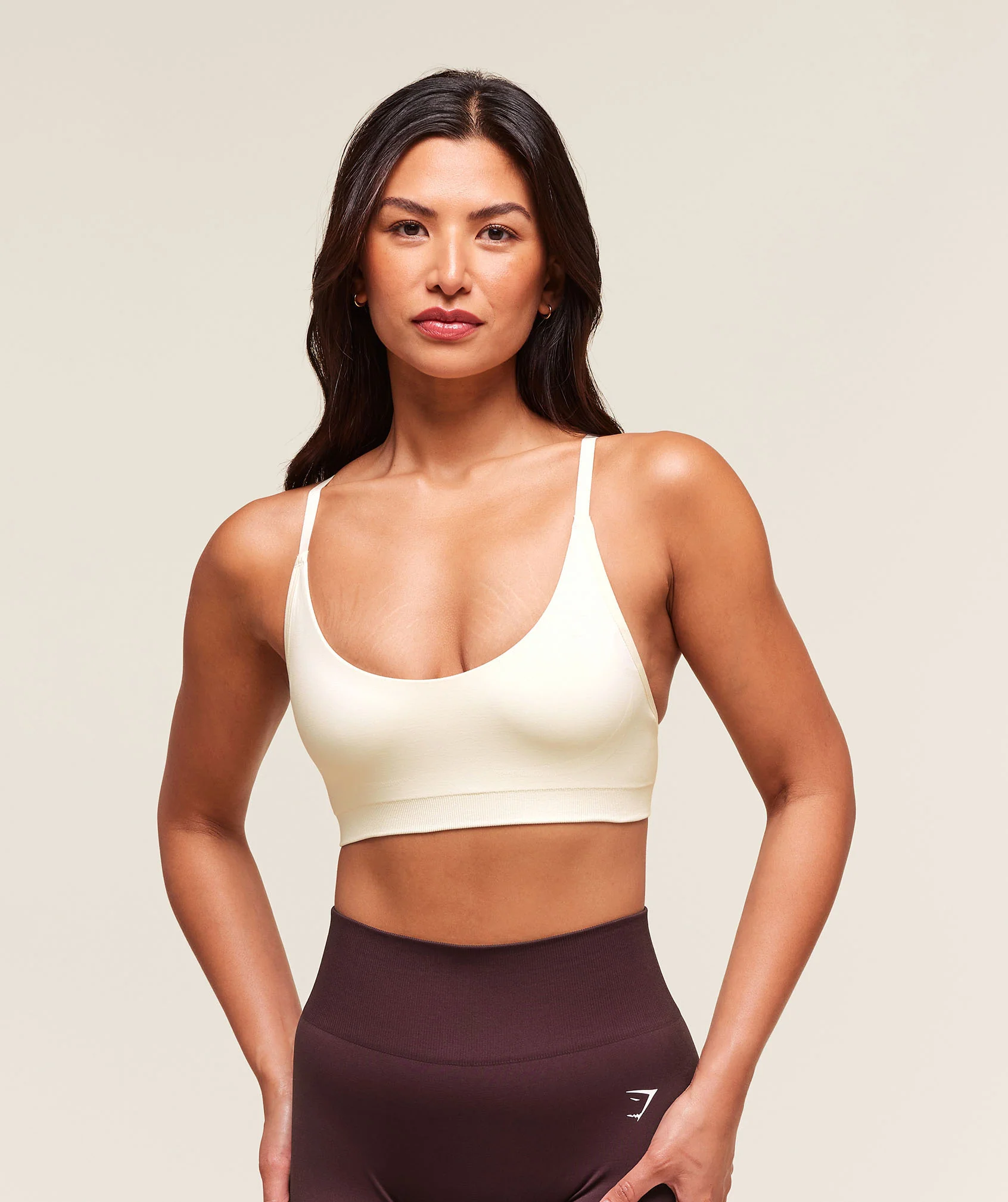 Everyday Seamless Racerback Sports Bra – Soft White