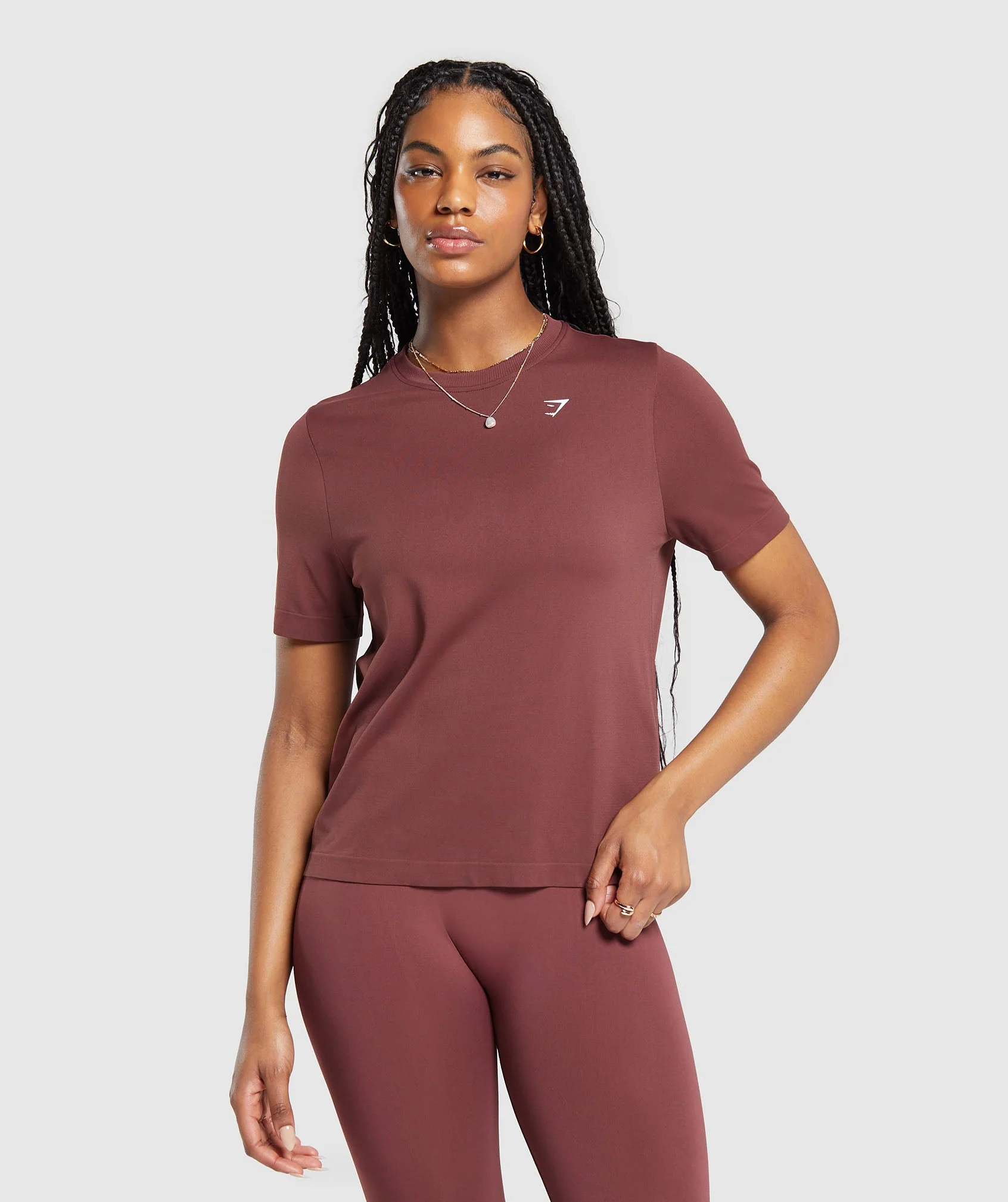 Everyday Seamless T-Shirt – Burgundy Brown