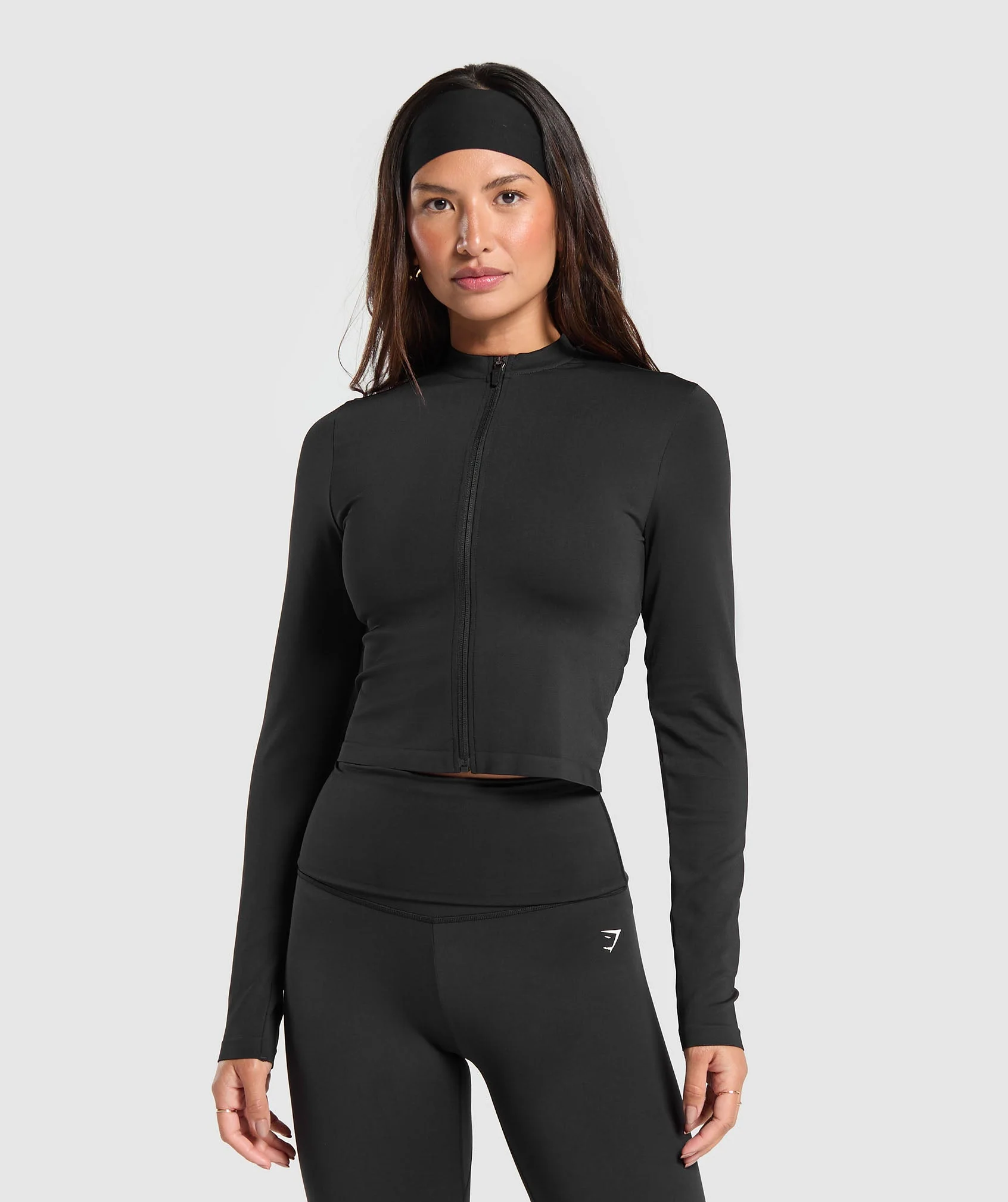 Everyday Seamless Zip Tracktop – Black