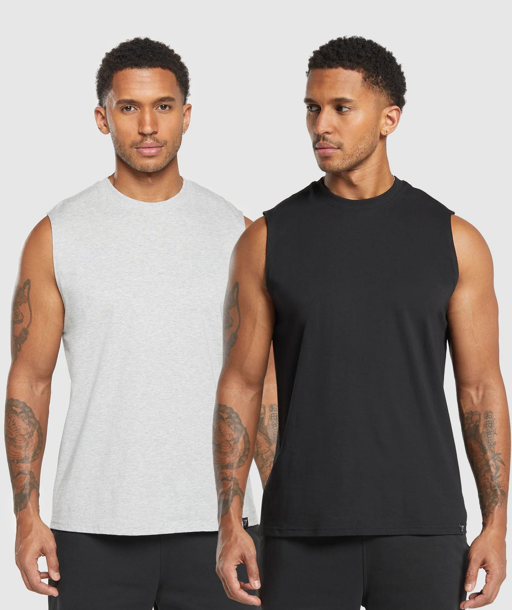 Everyday Tank 2 Pack – Black/Light Grey Core Marl