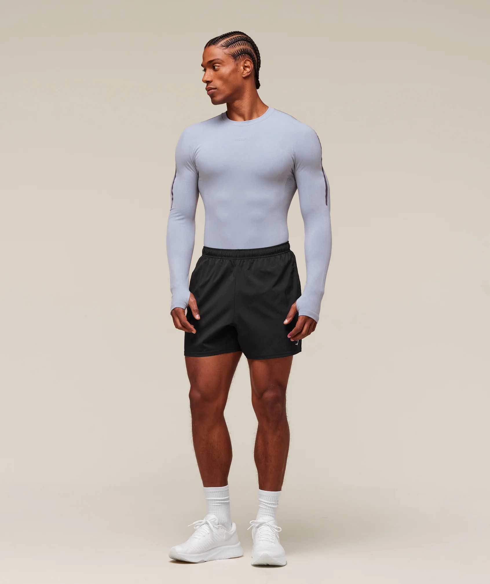 everywear Warp Knit LS T-Shirt – Pale Blue - Imagen 2