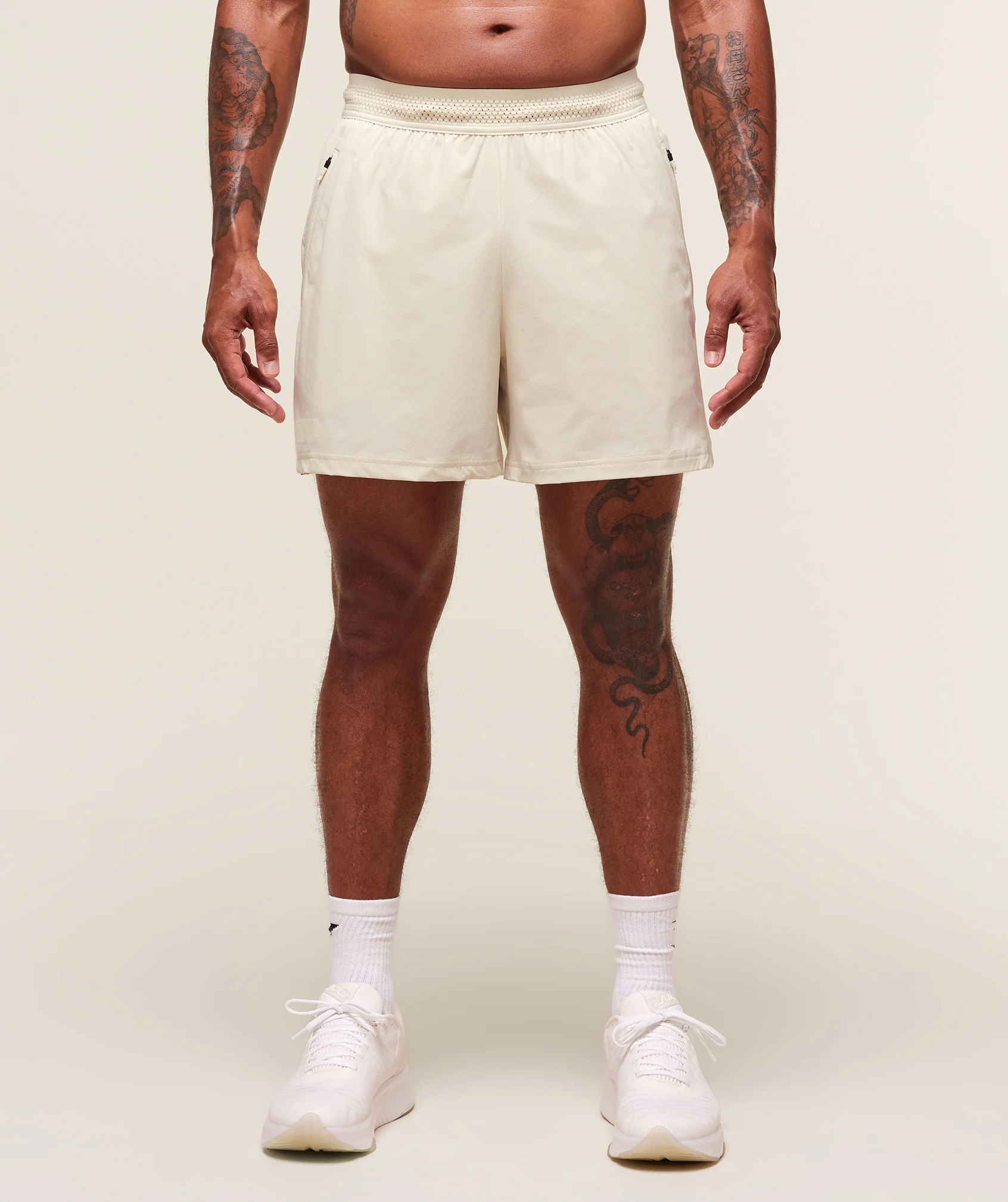 Fit Elite 5″ Shorts – Oat White