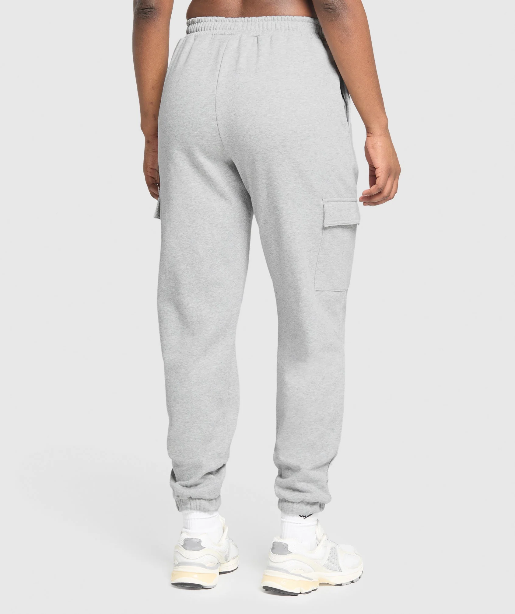 Fleece Cargo Joggers – Light Grey Core Marl