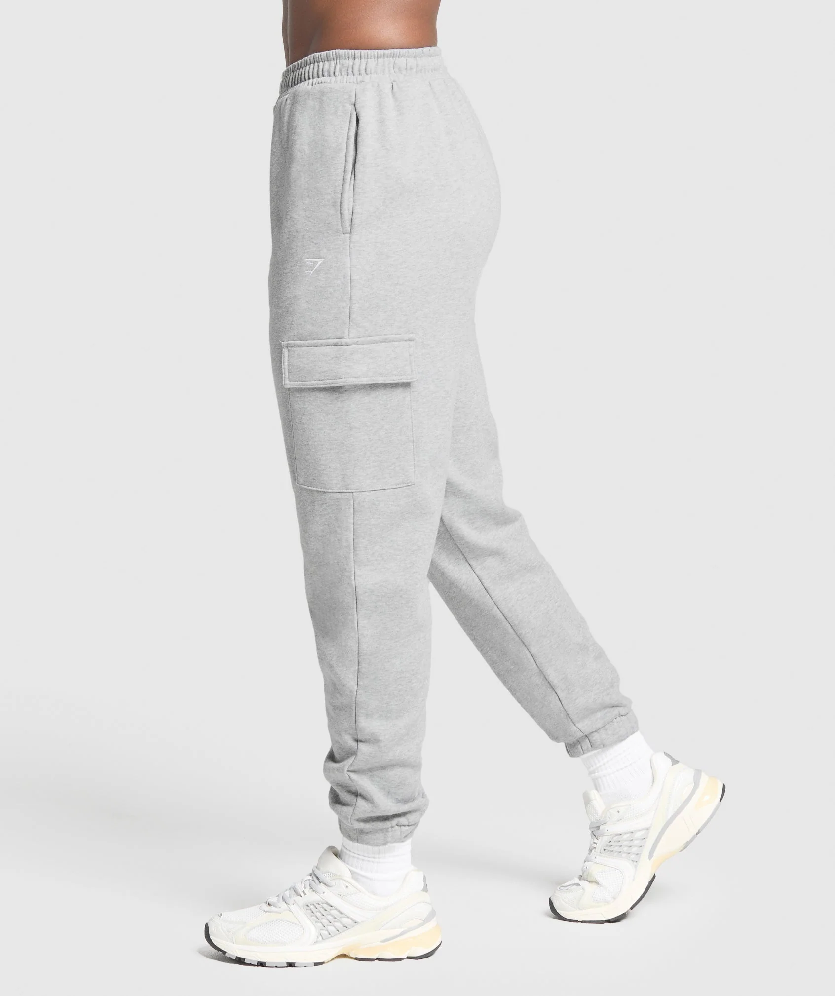 Fleece Cargo Joggers – Light Grey Core Marl - Imagen 2