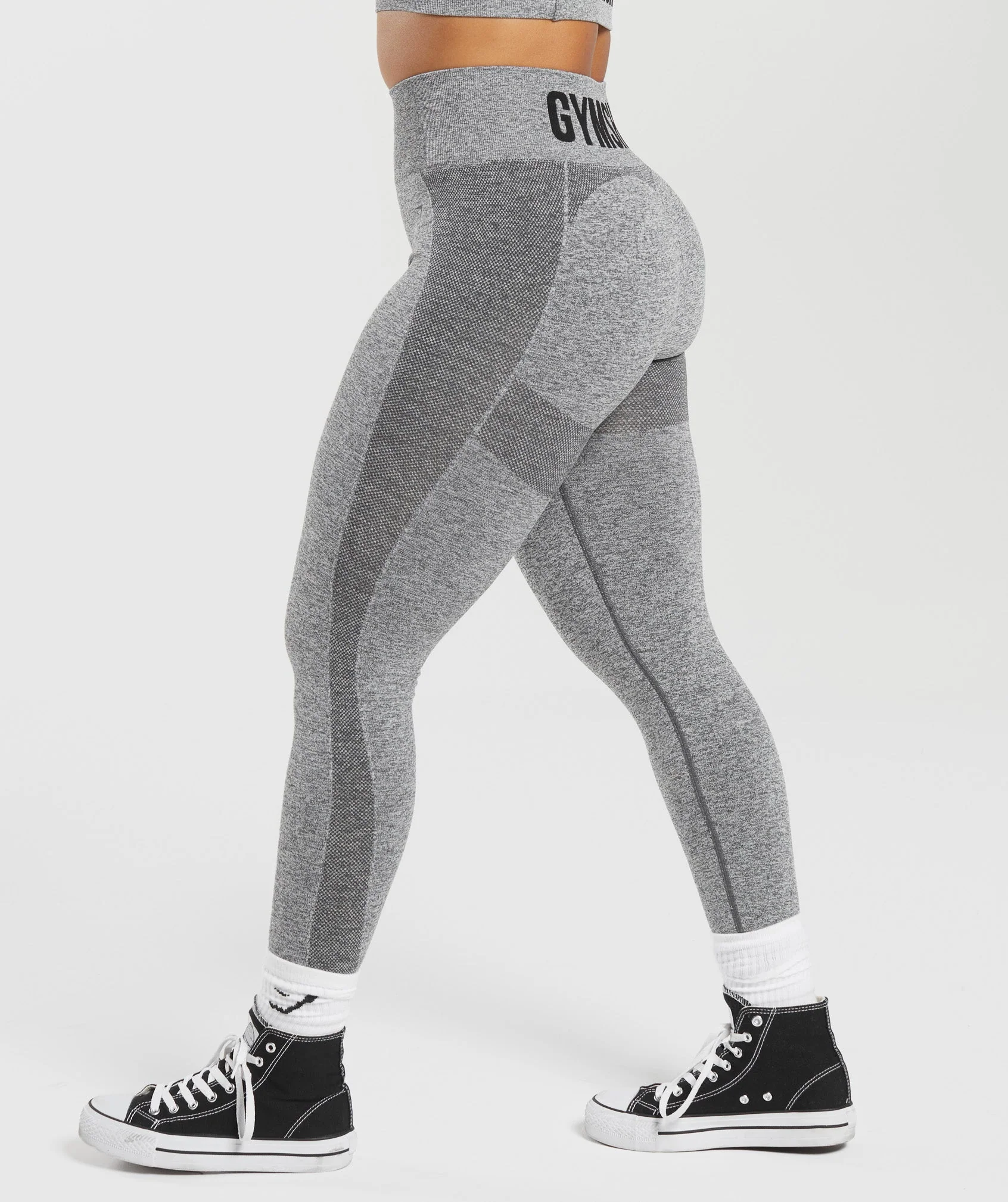 Flex High Waisted Leggings – Charcoal Marl - Imagen 2