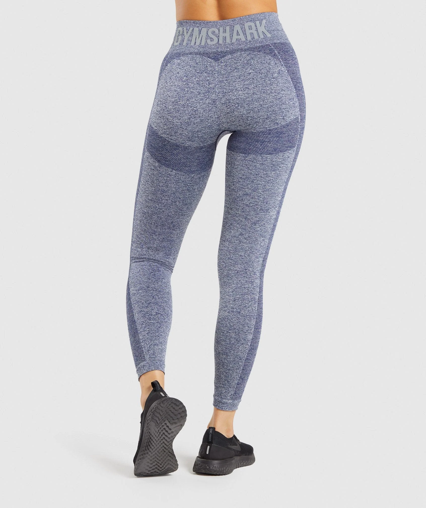 Flex High Waisted Leggings – Navy Marl/Light Grey