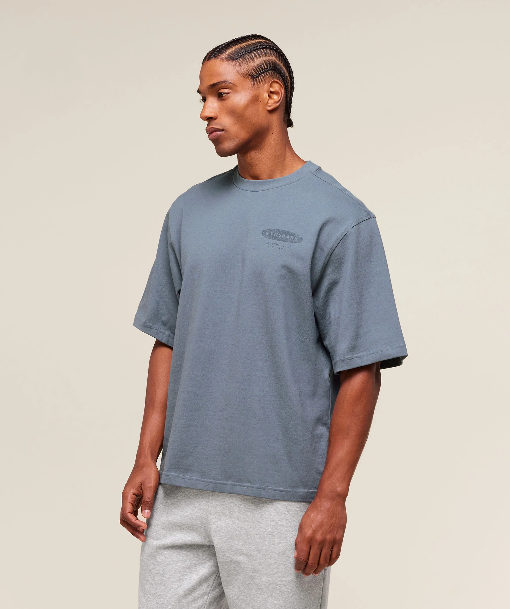 For The Lifters Boxy T-Shirt – Iron Blue - Imagen 2