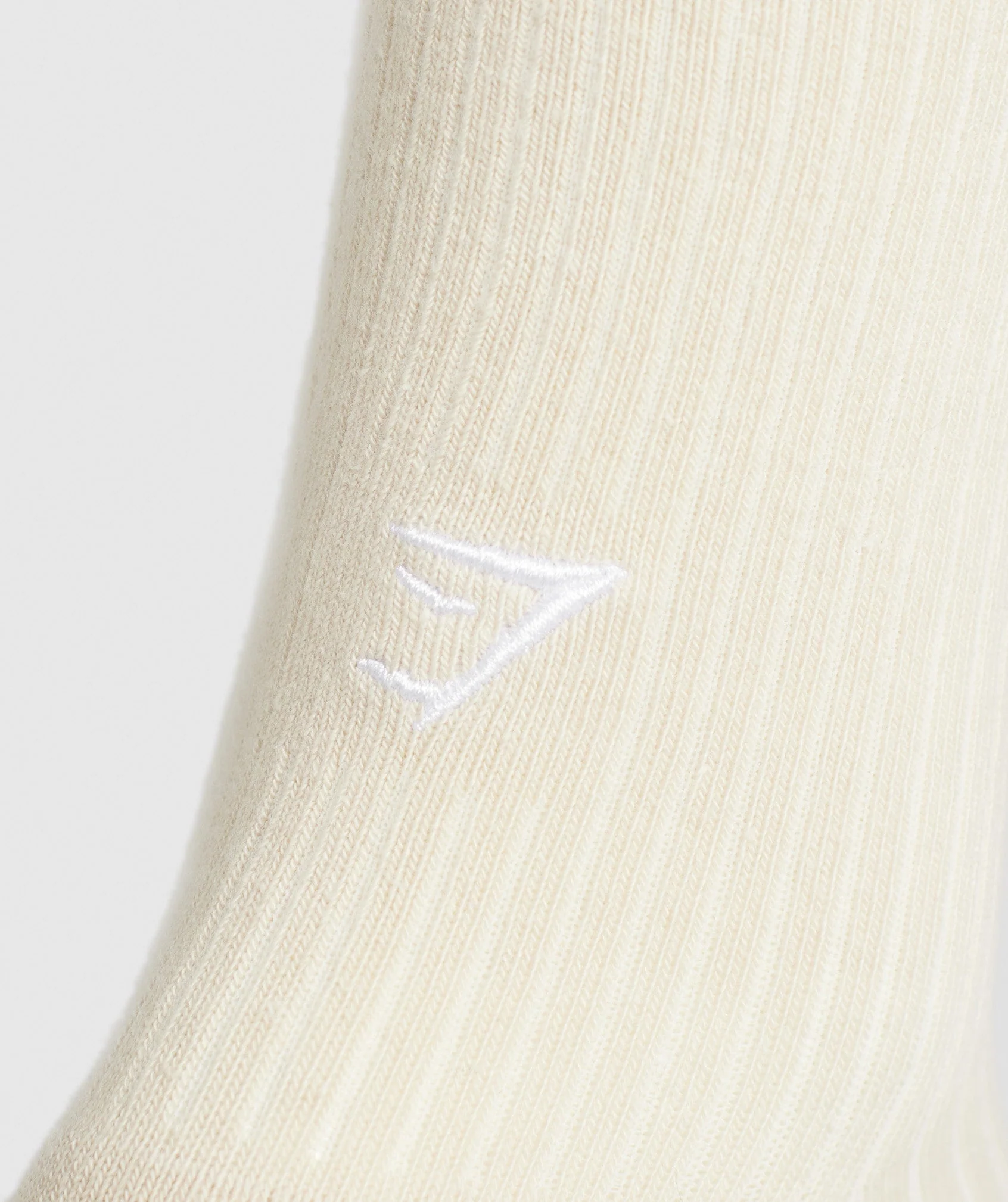 Frill Crew Single Sock – Cream Beige/Soft White - Imagen 2