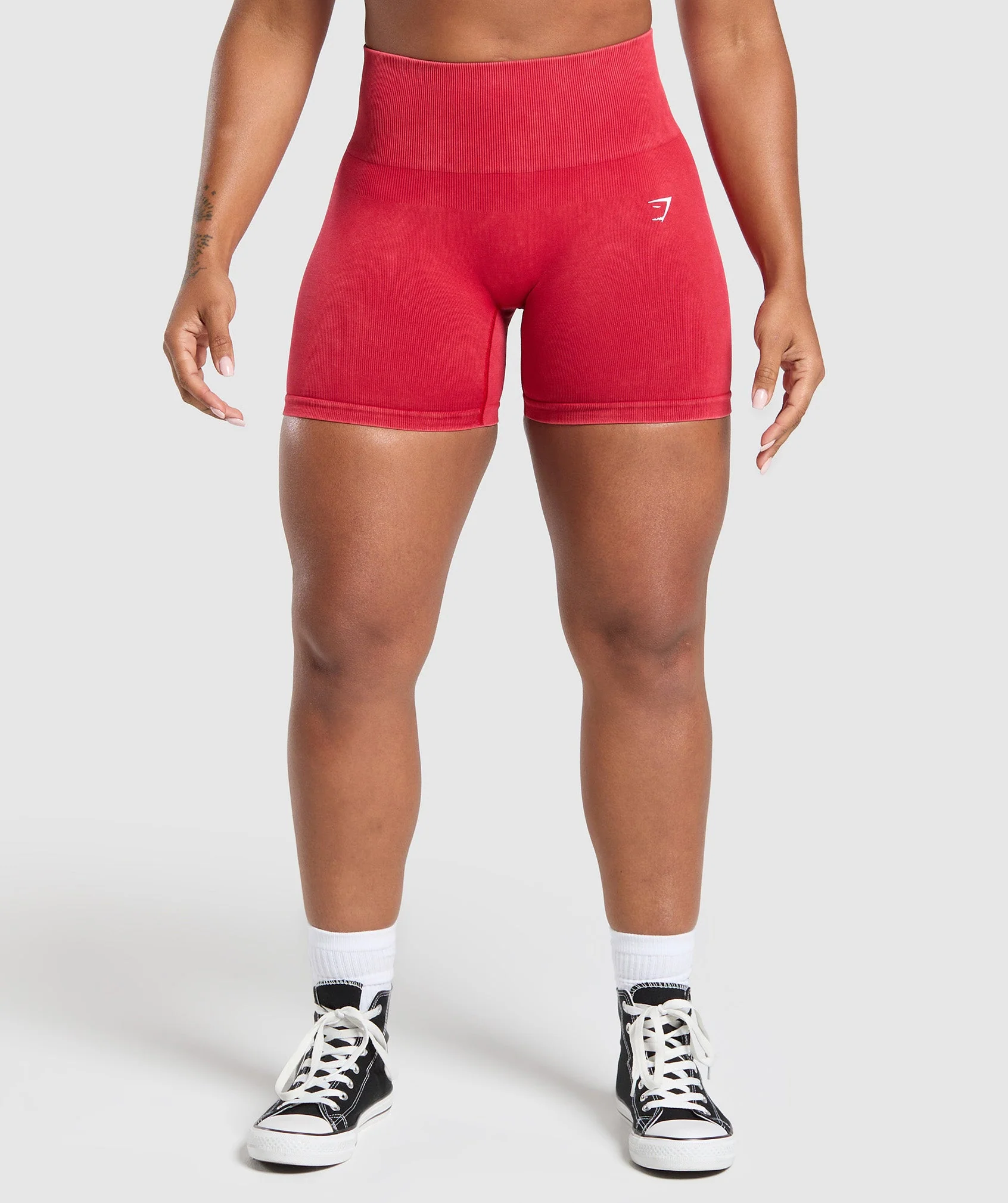 Gains Seamless Washed Shorts – Carmine Red