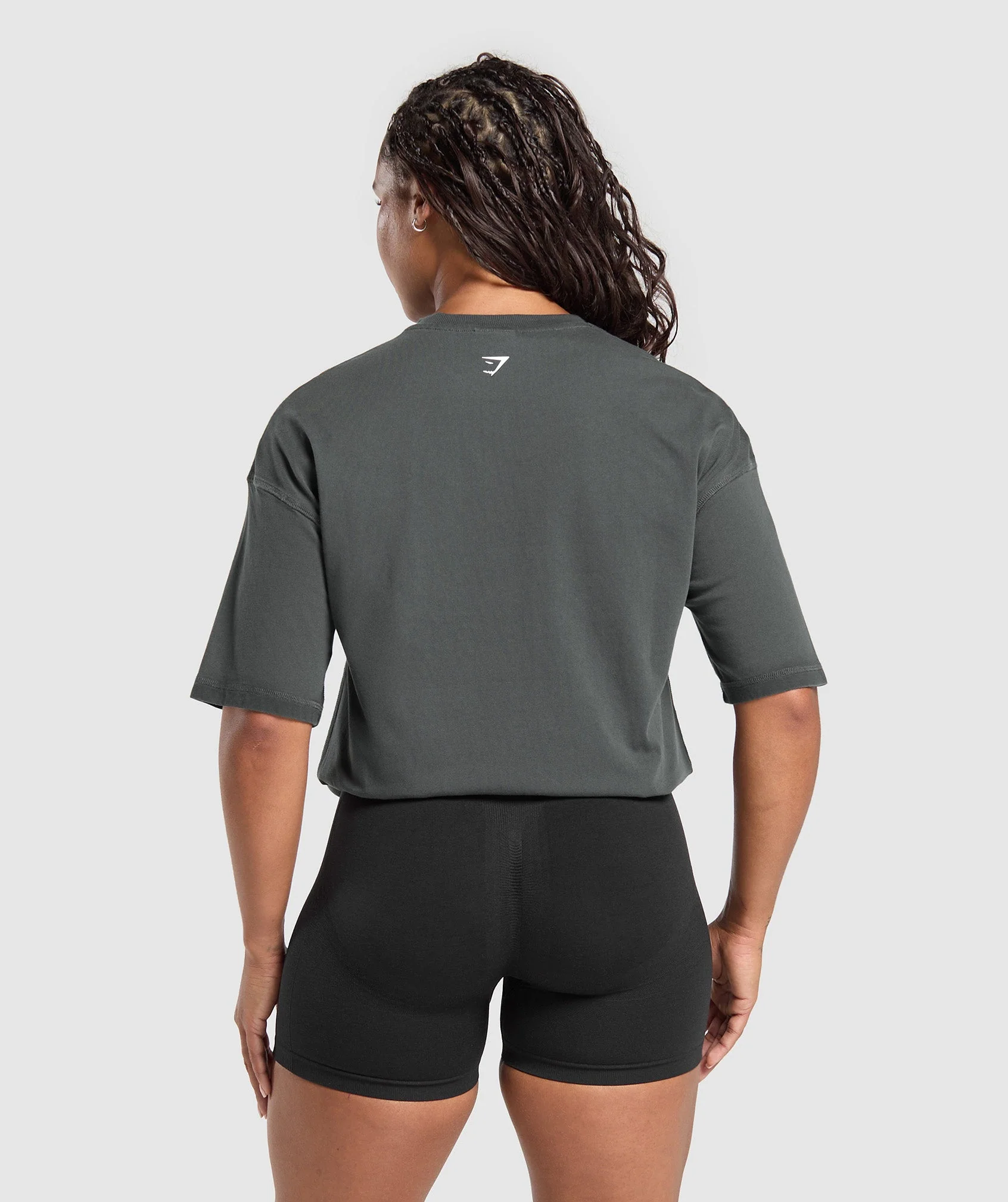 Gains Washed Heavyweight Cotton T-Shirt – Asphalt Grey/Black