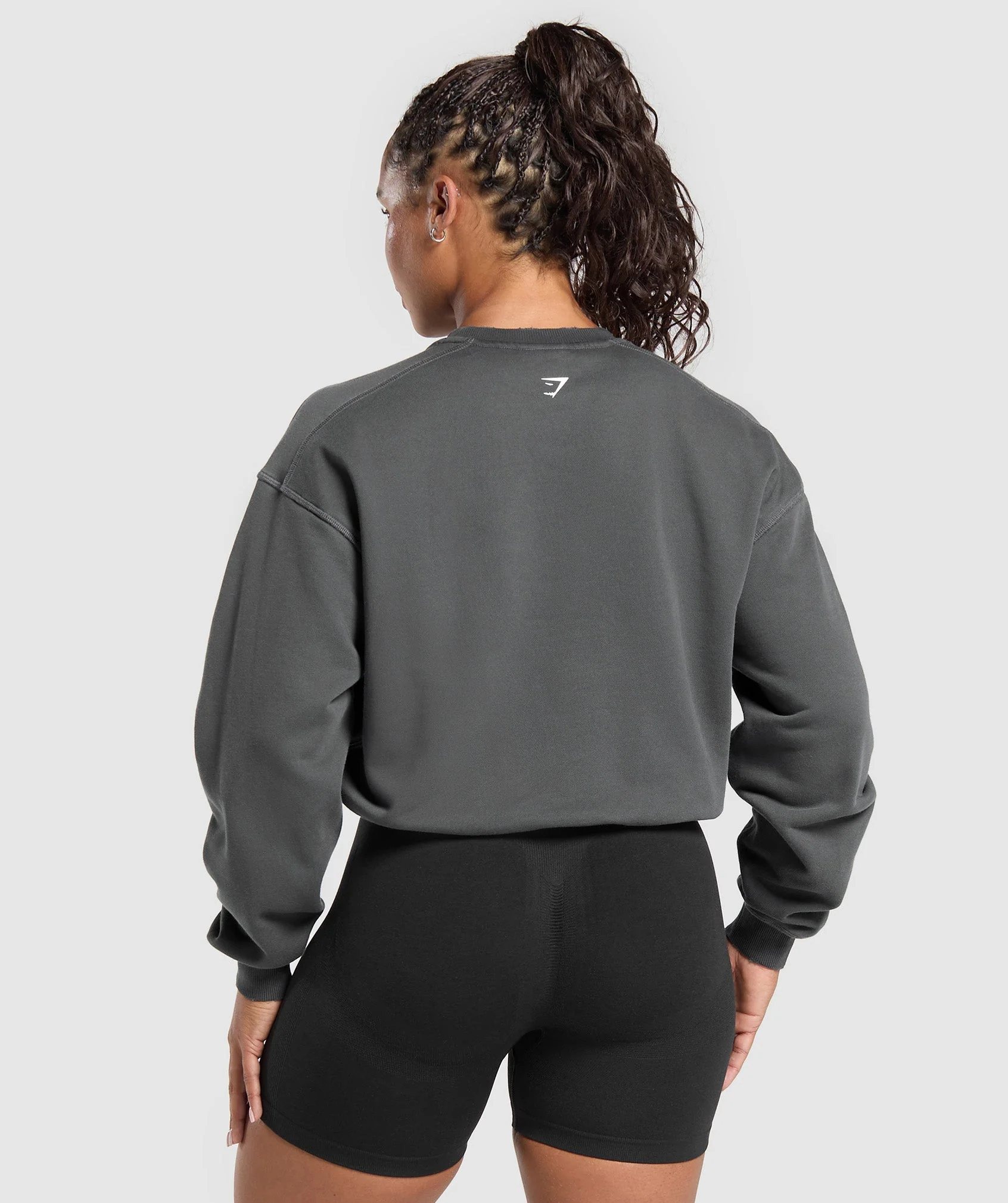 Gains Washed Loopback Crew Neck – Asphalt Grey/Black