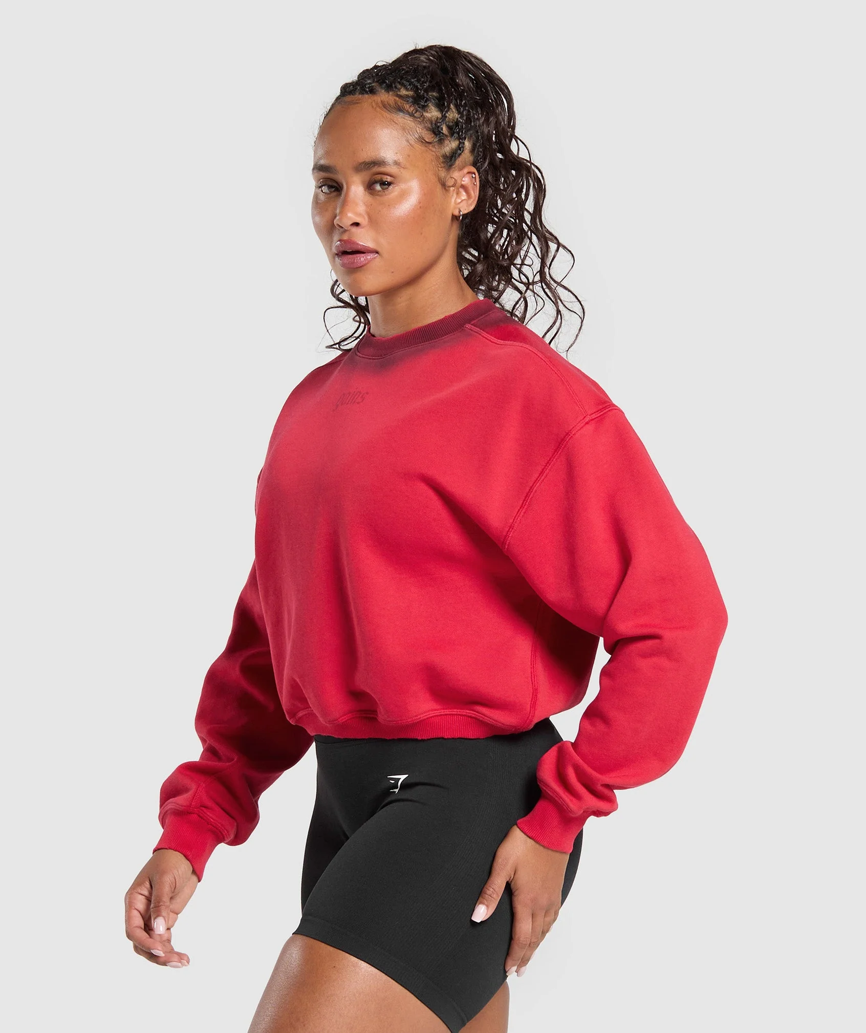 Gains Washed Loopback Crew Neck – Conditioning Red/Sets Red - Imagen 2