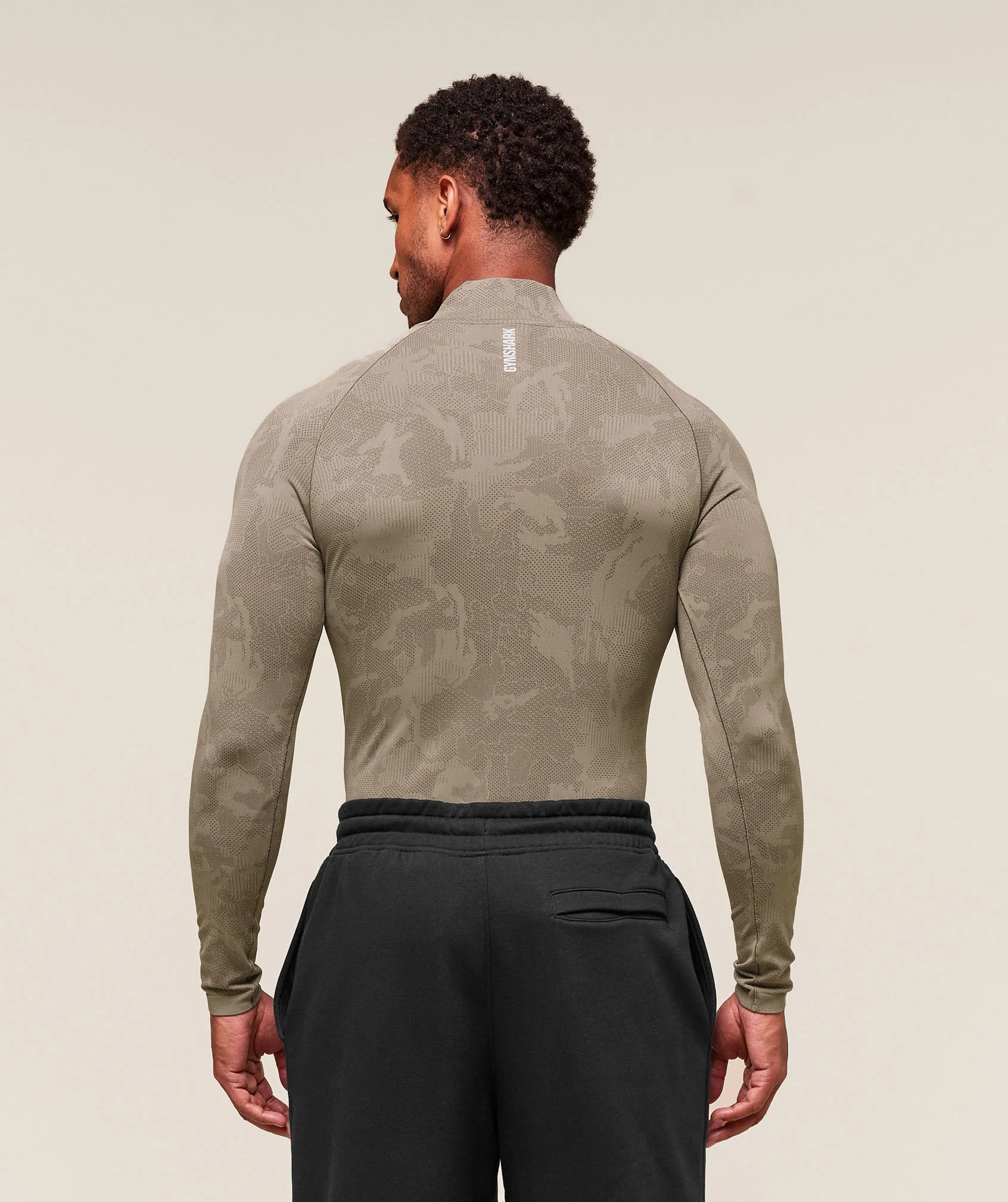 Geo Seamless 1/4 Zip – Linen Brown/Camo Brown