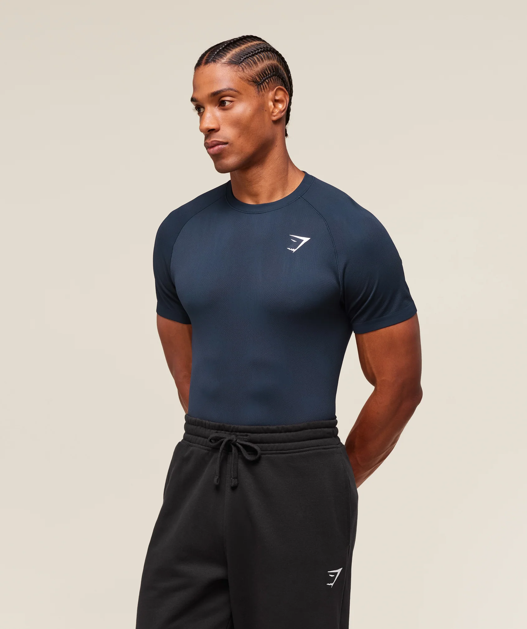 Geo Seamless T-Shirt – Navy/Heavy Blue - Imagen 2