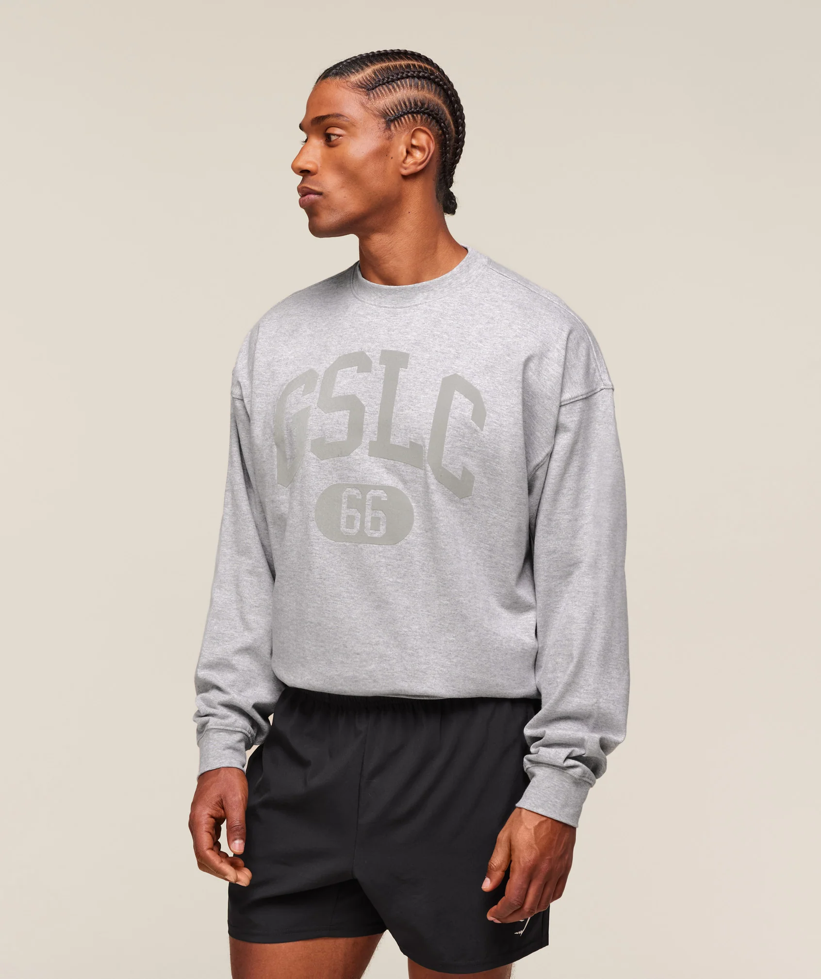 GSLC Long Sleeve T-Shirt – Light Grey Core Marl - Imagen 2