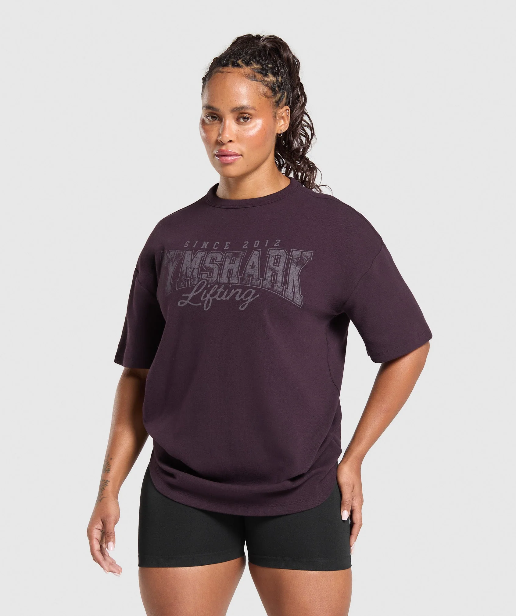 Gymshark Lifting Oversized Pump Cover – Plum Brown