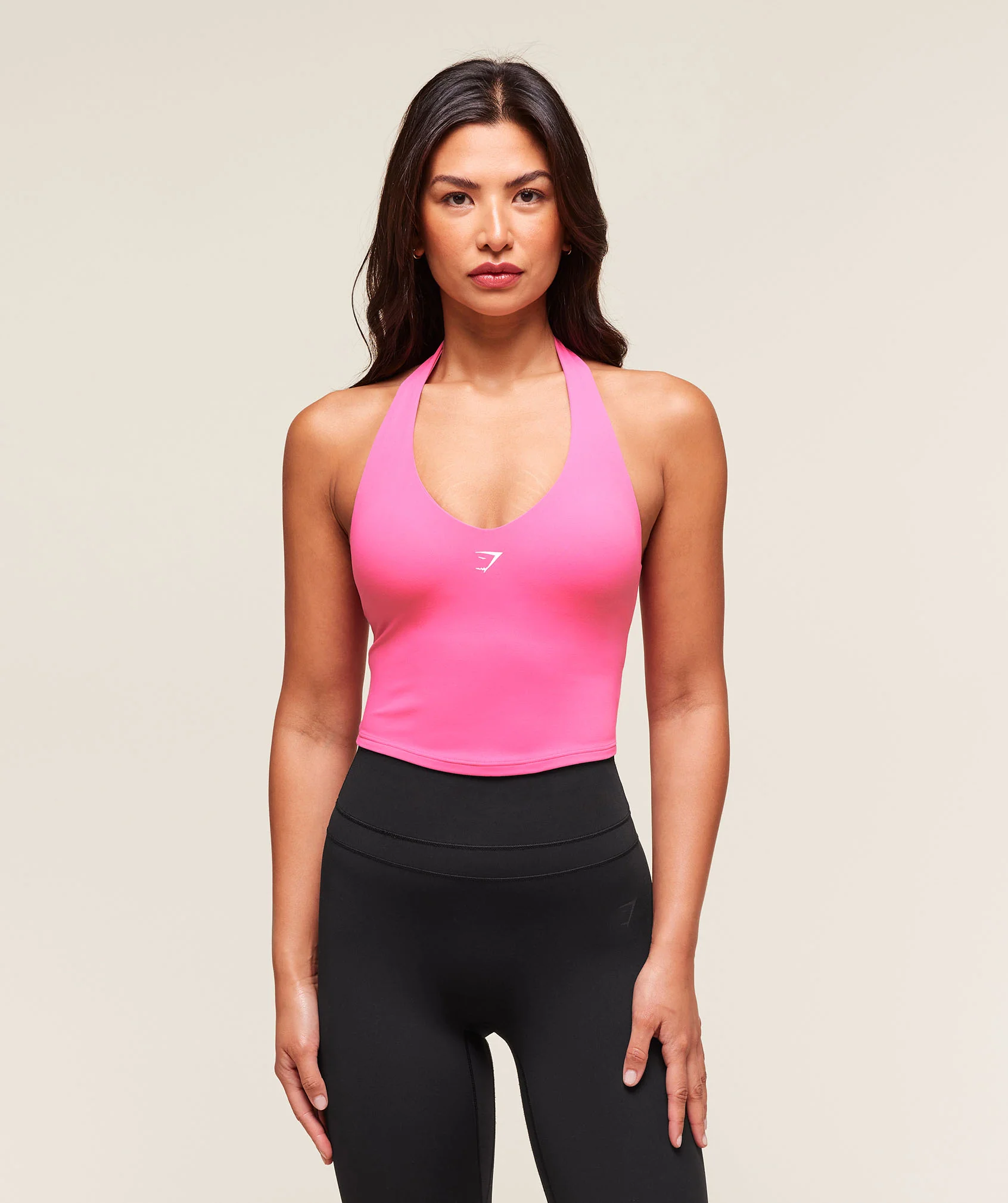 Halter Neck Cami with Shelf – Energy Pink