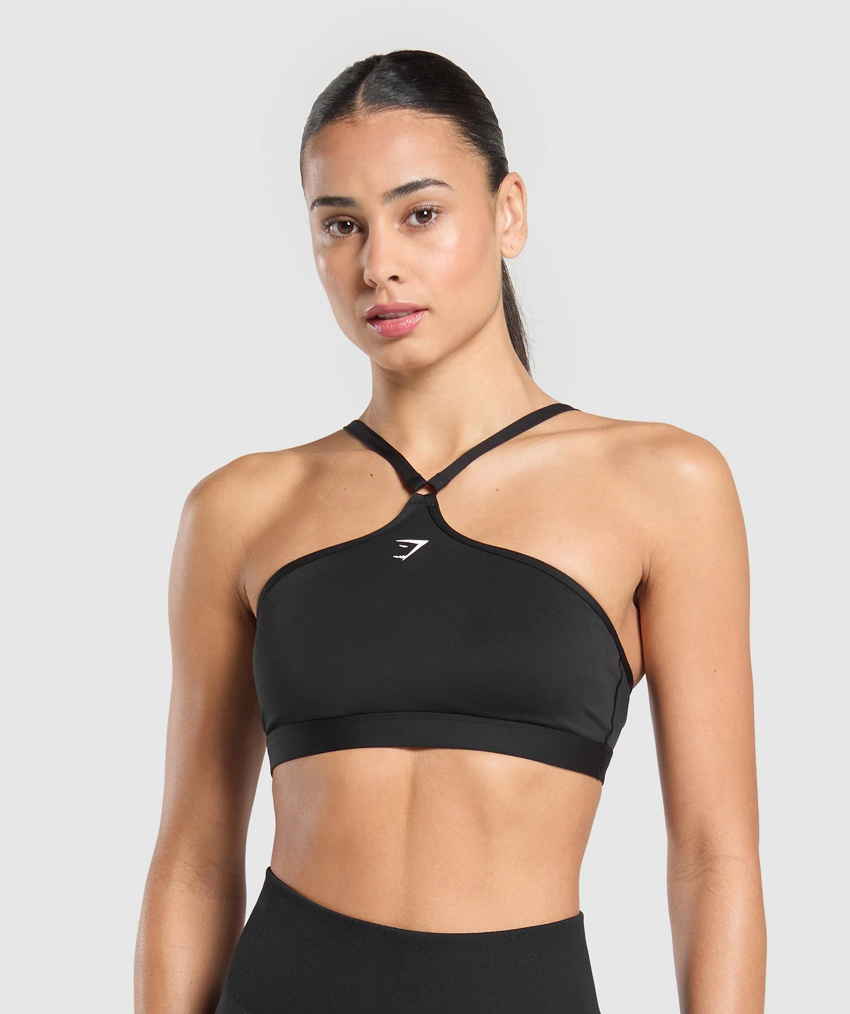 Halter Neck Sports Bra – Black