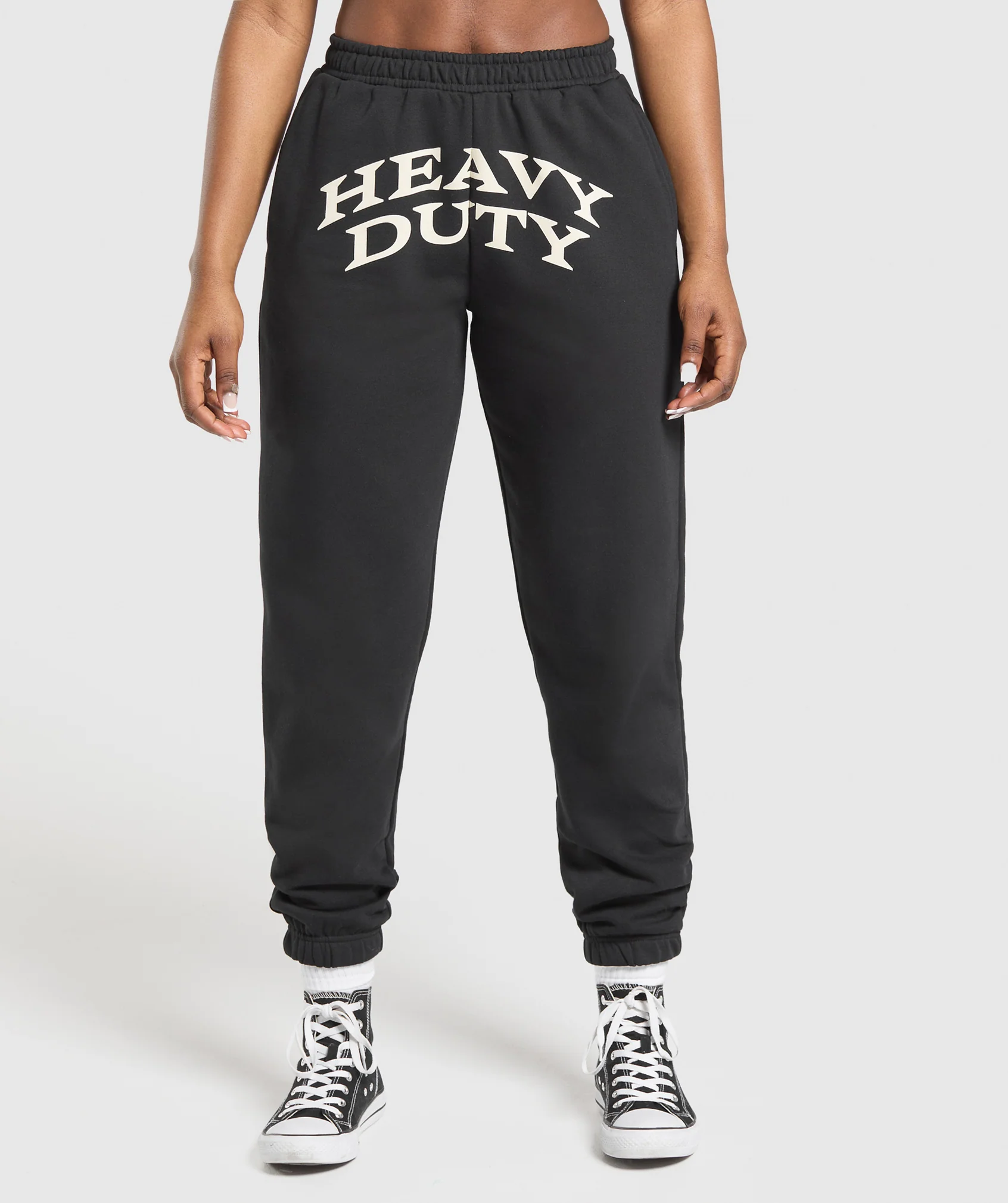 Heavy Duty Graphic Loopback Jogger – Black