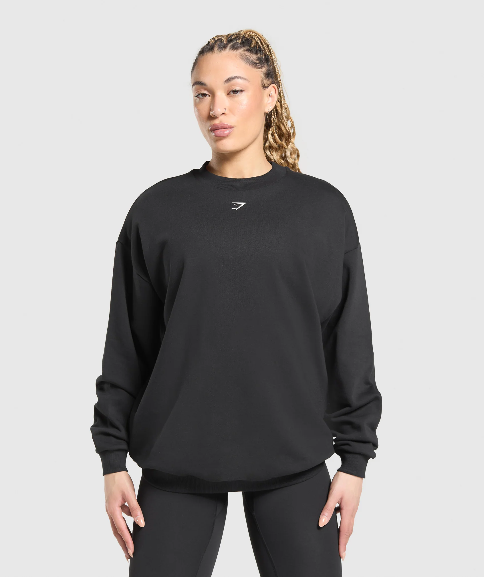 Heavy Duty Graphic Oversized Pullover – Black