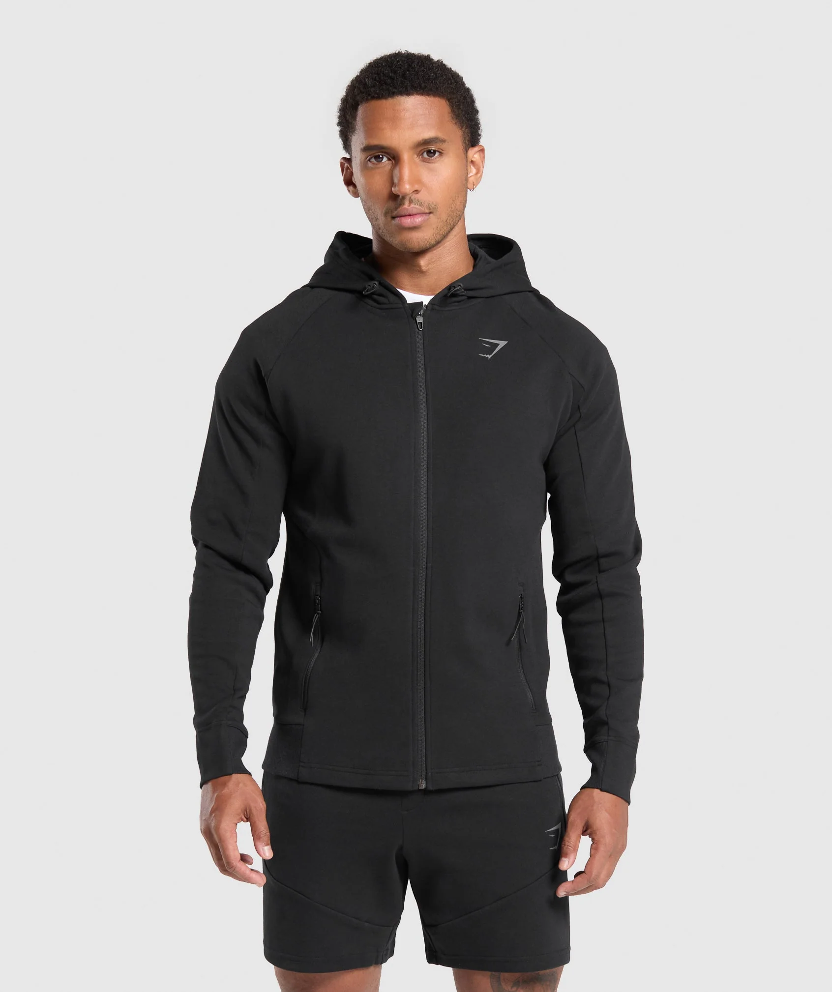 Interlock Tech Zip Up Hoodie – Black