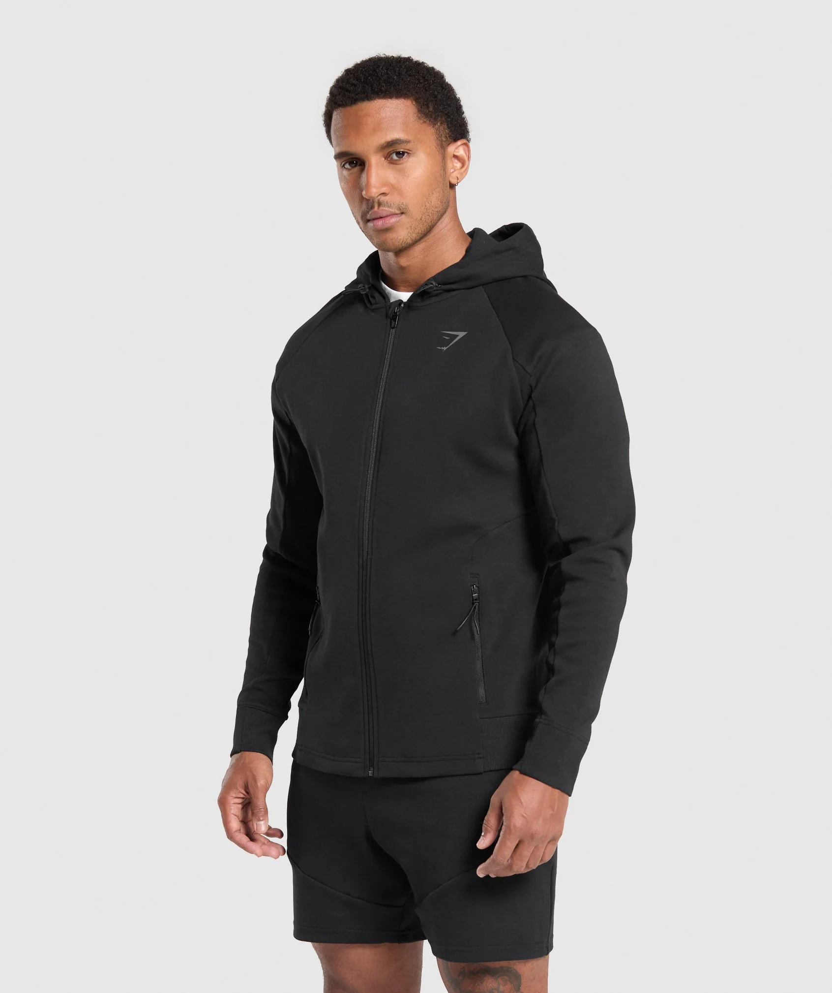 Interlock Tech Zip Up Hoodie – Black - Imagen 2