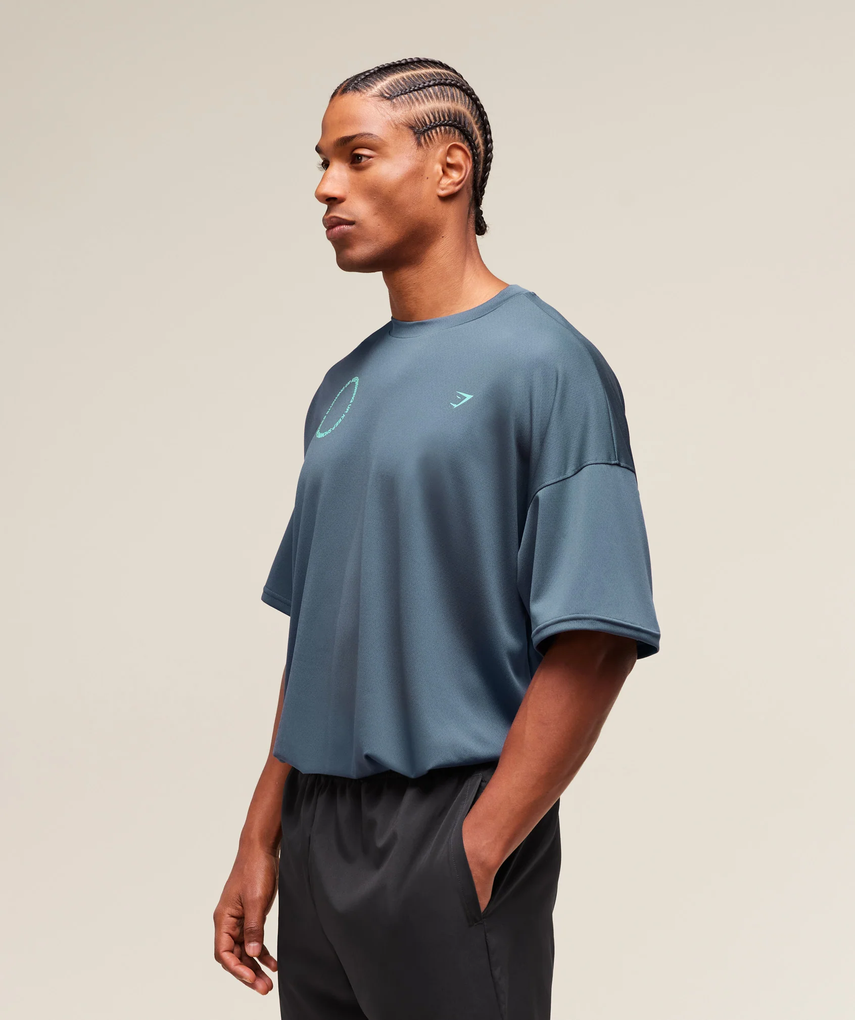 Keep Showing Up T-Shirt – Titanium Blue - Imagen 2