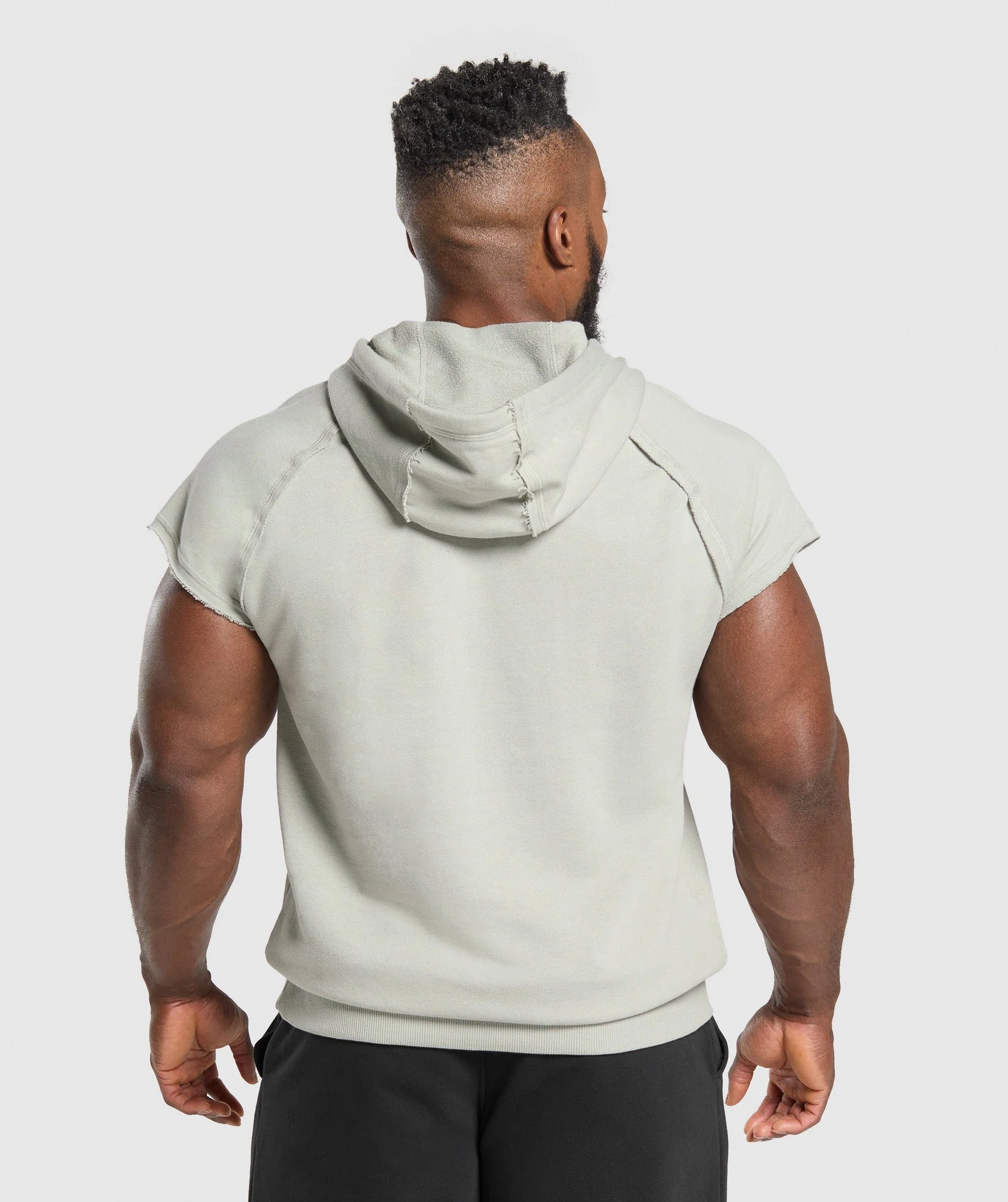 Legacy 1/4 Zip Cap Sleeve Hoodie – Stone Grey