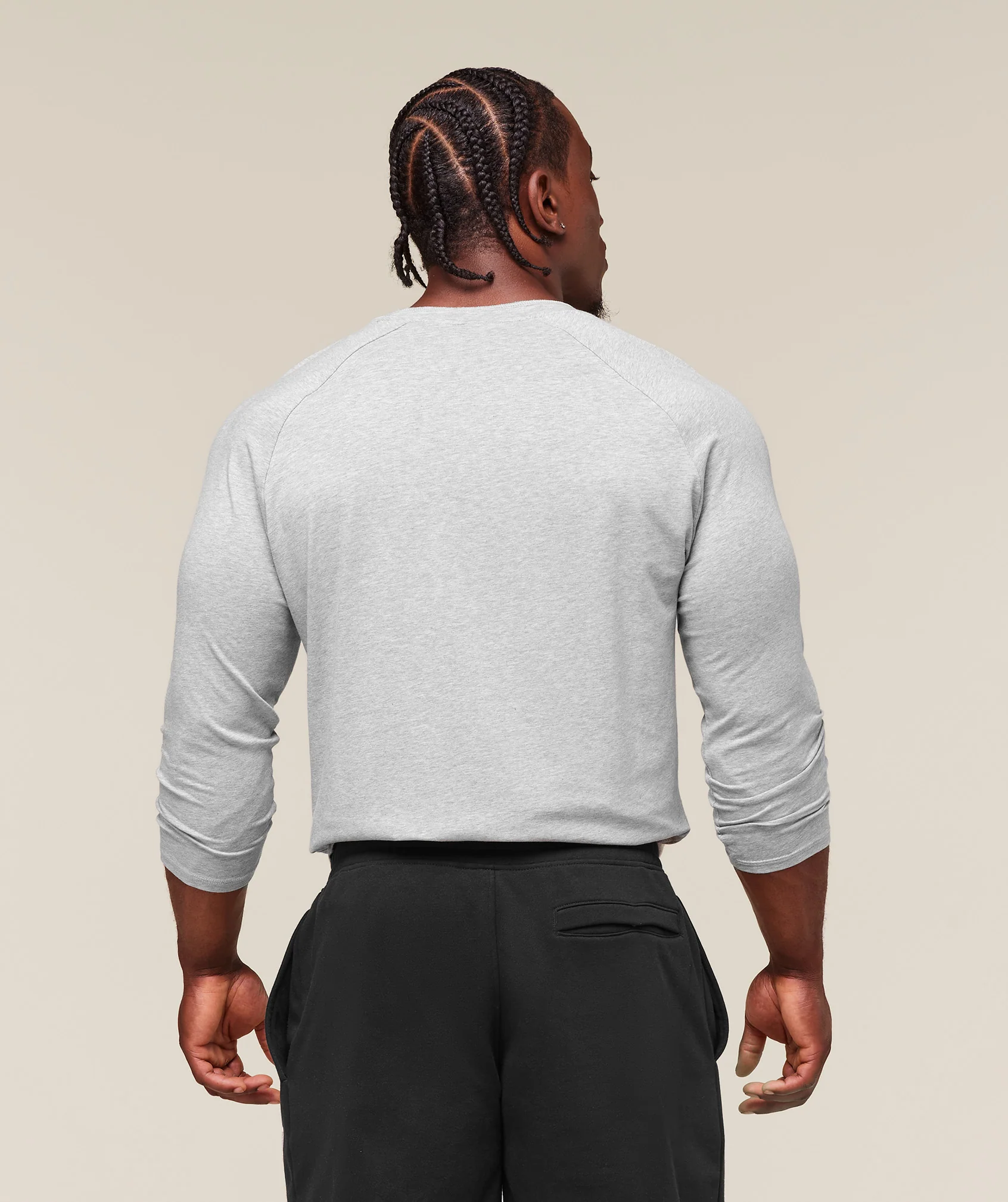 Legacy Henley – Light Grey Marl