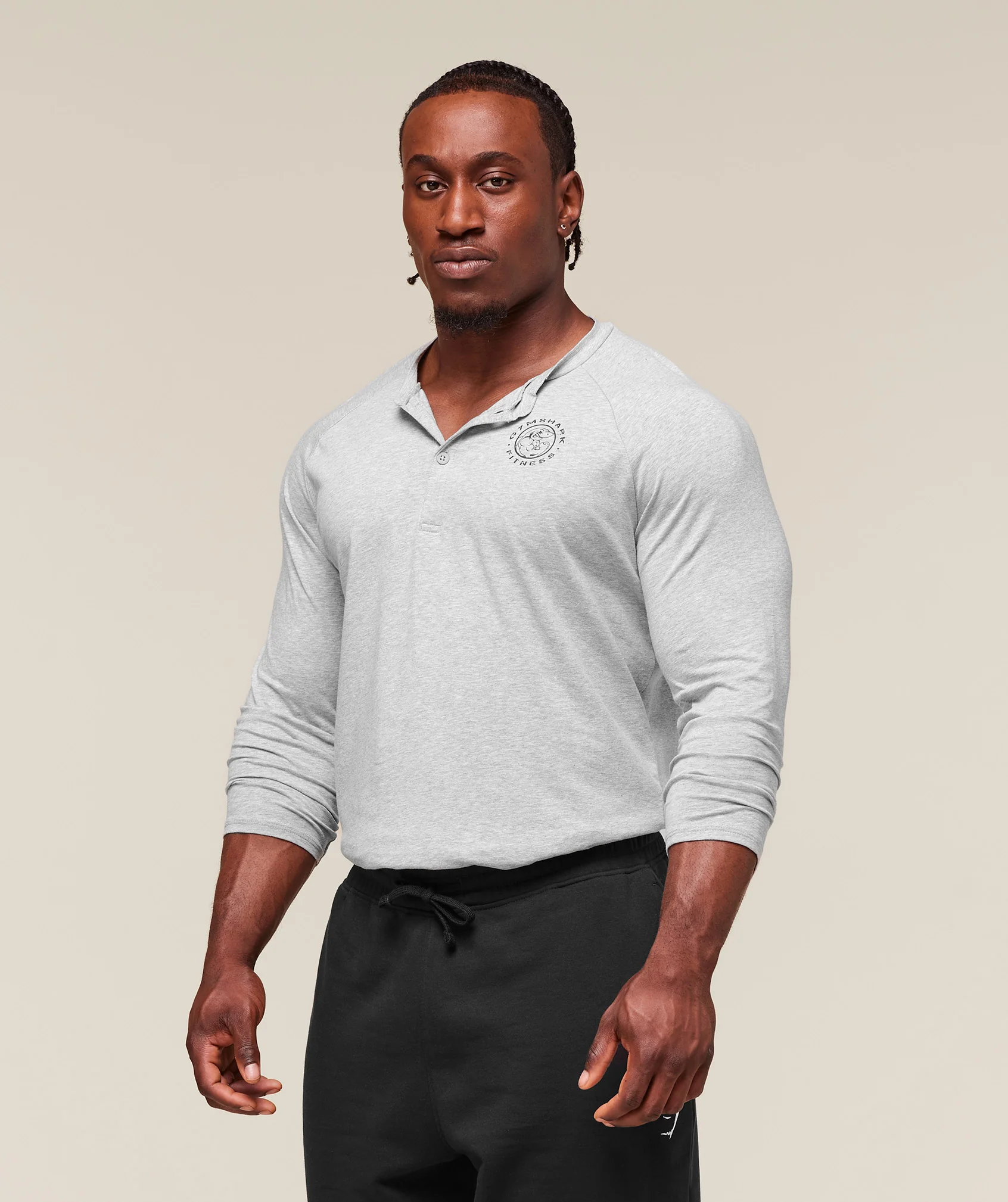 Legacy Henley – Light Grey Marl - Imagen 2