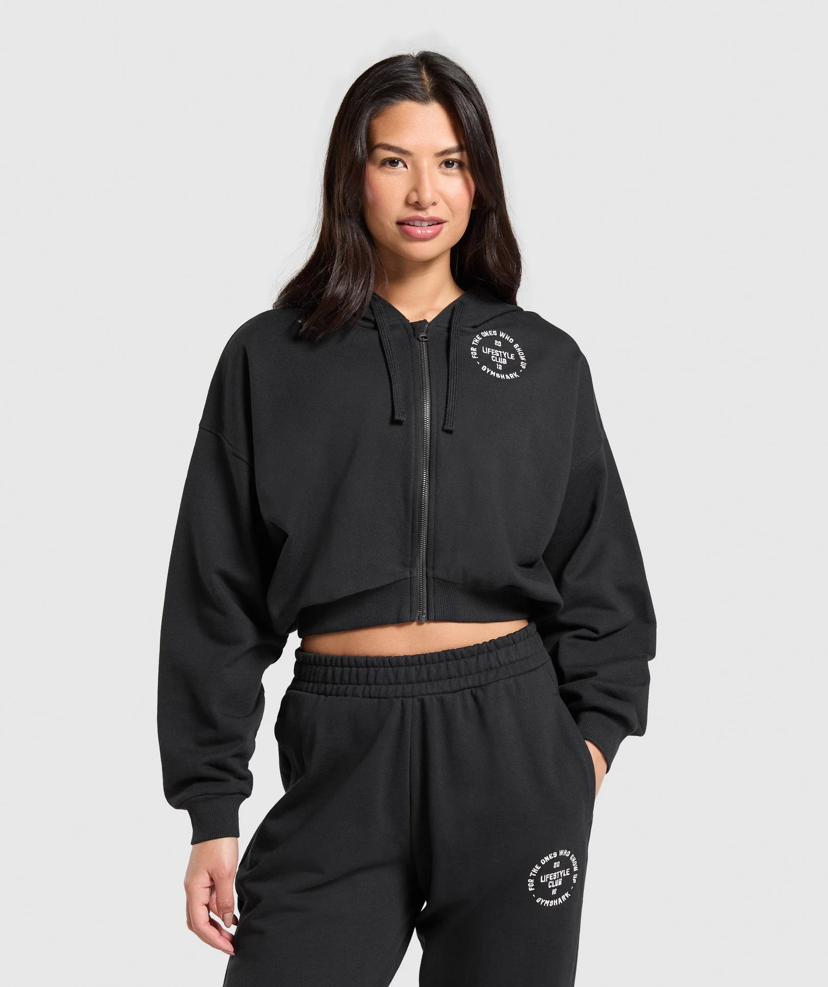 Lifestyle Club Graphic Zip Up Hoodie – Black