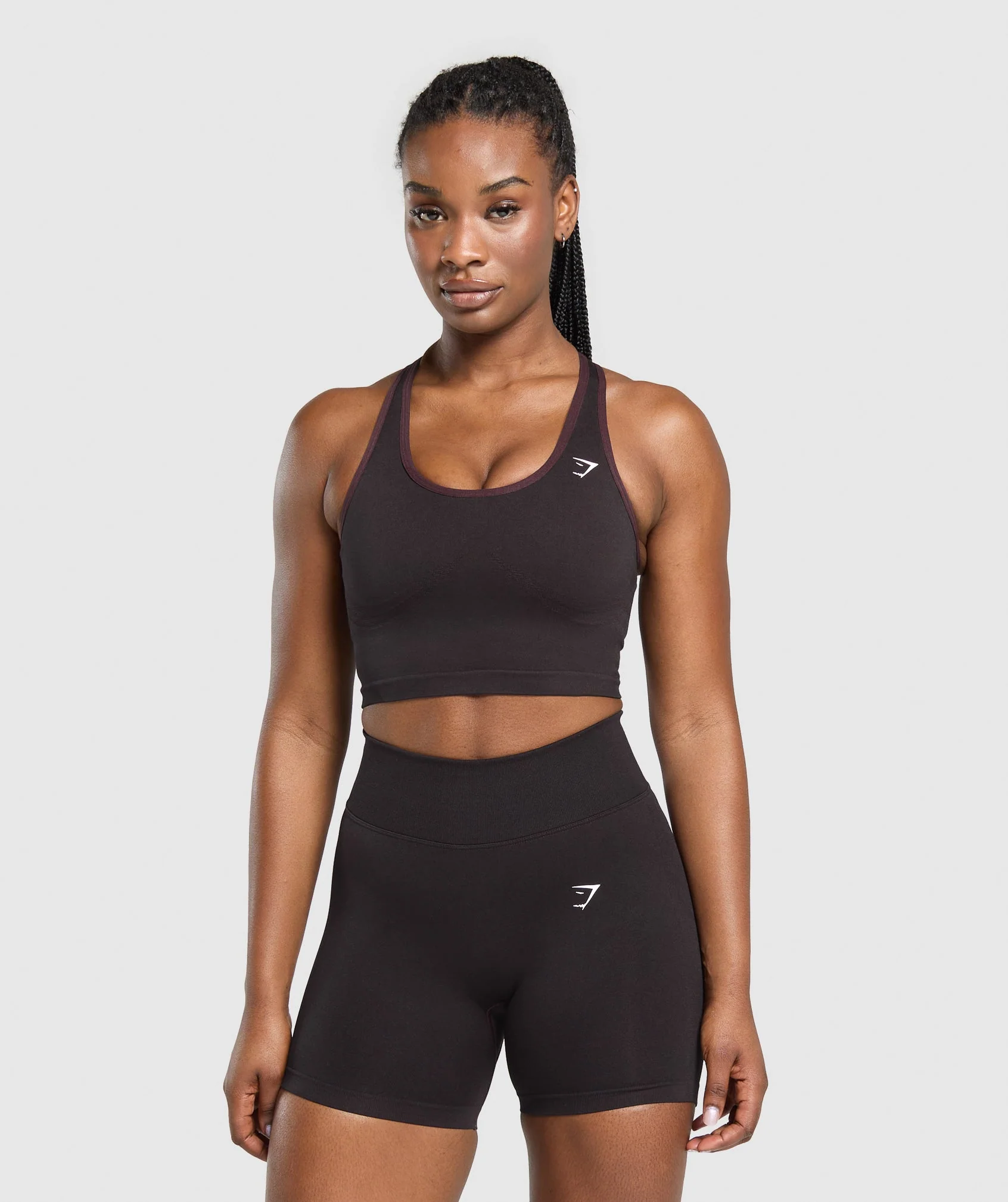 Lift Seamless Midi Tank With Shelf – Depth Purple/Black Marl