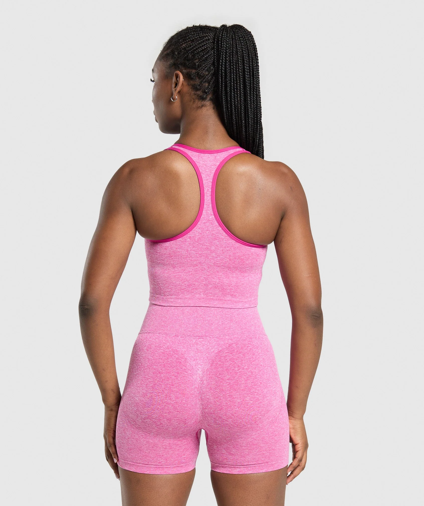 Lift Seamless Midi Tank With Shelf – Winning Pink/White Marl