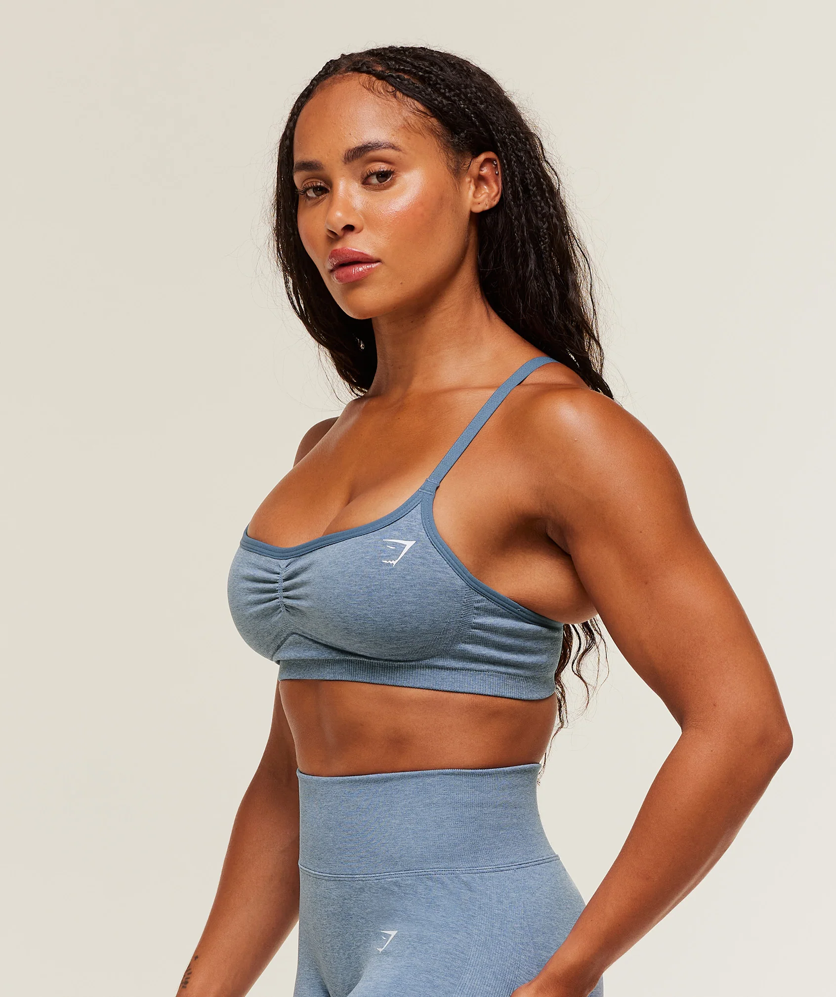 Lift Seamless Sports Bra – Worn Blue/Peri Blue Marl - Imagen 2