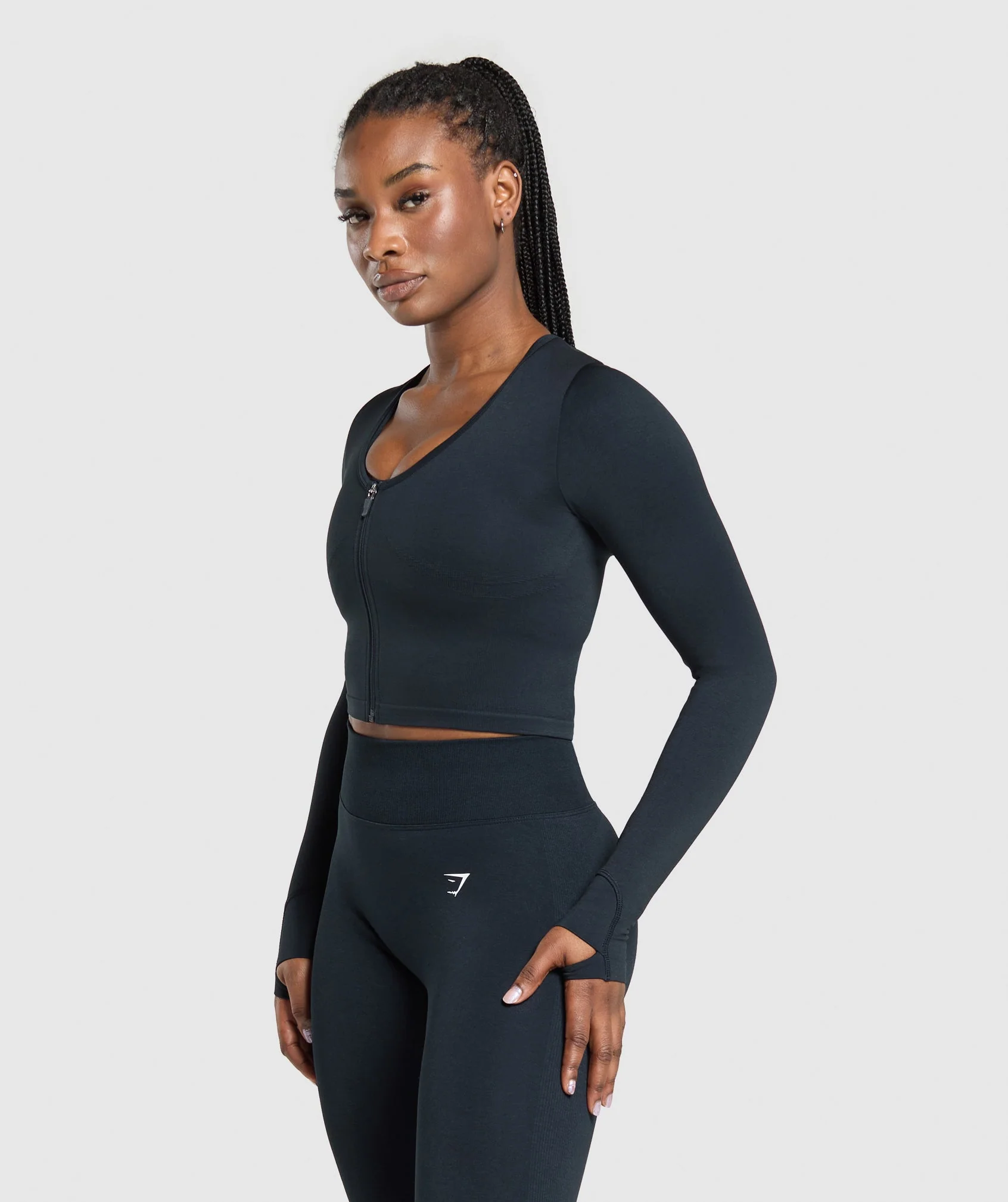 Lift Seamless Zip Up Jacket – Midnight Blue/Black Marl - Imagen 2